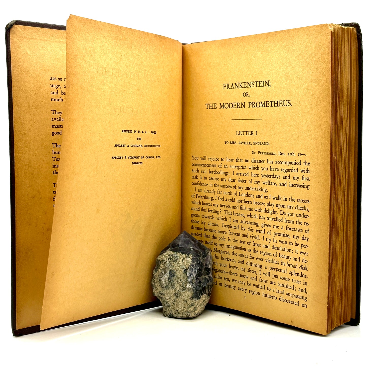 SHELLEY, Mary "Frankenstein; or, The Modern Prometheus" [Appleby & Co, 1939]