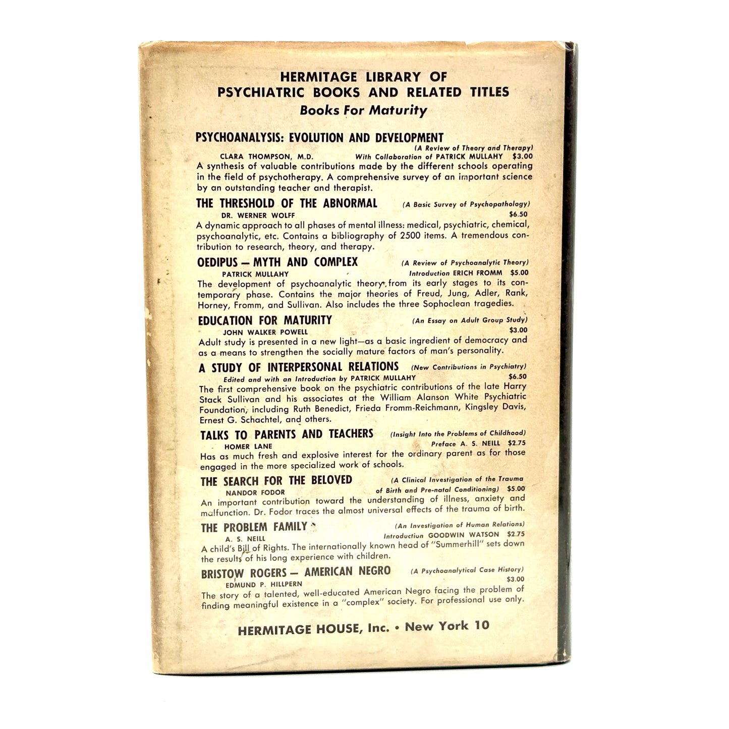 HUBBARD, L. Ron "Dianetics" [Hermitage House, 1950] 1st Edition, Scientology