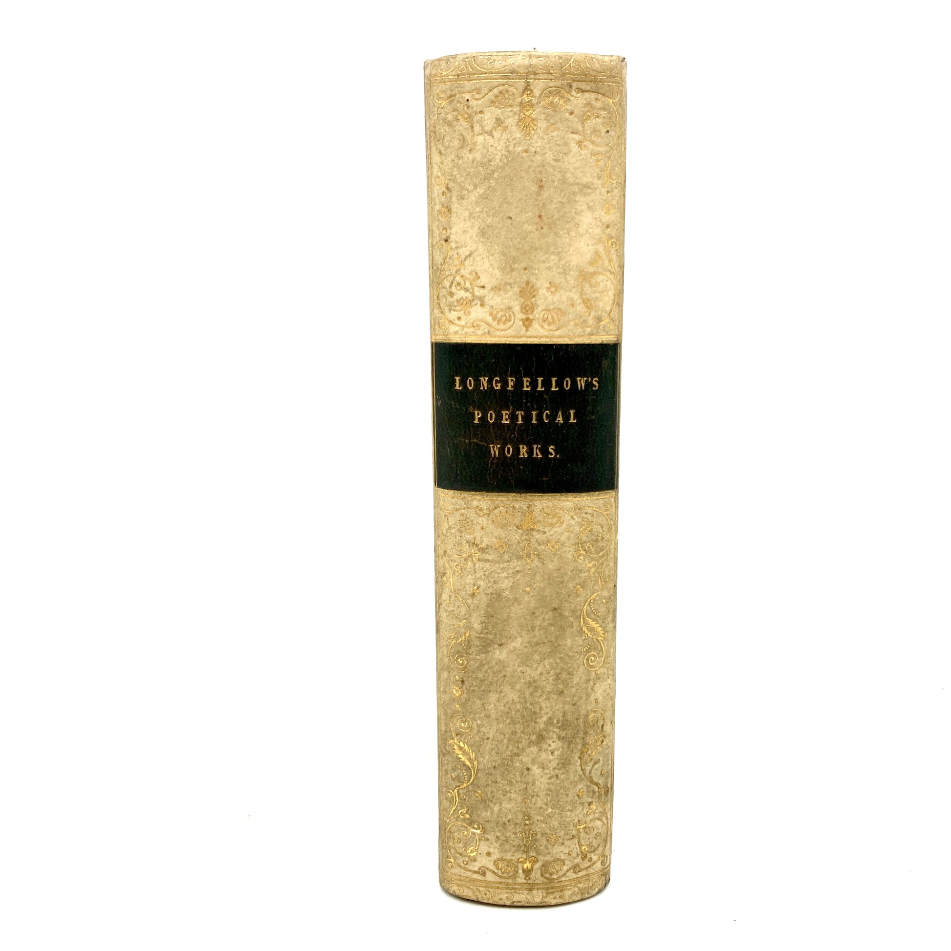 LONGFELLOW, Henry Wadsworth "The Poetical Works" [David Bogue, 1851] White Calf Leather - Buzz Bookstore