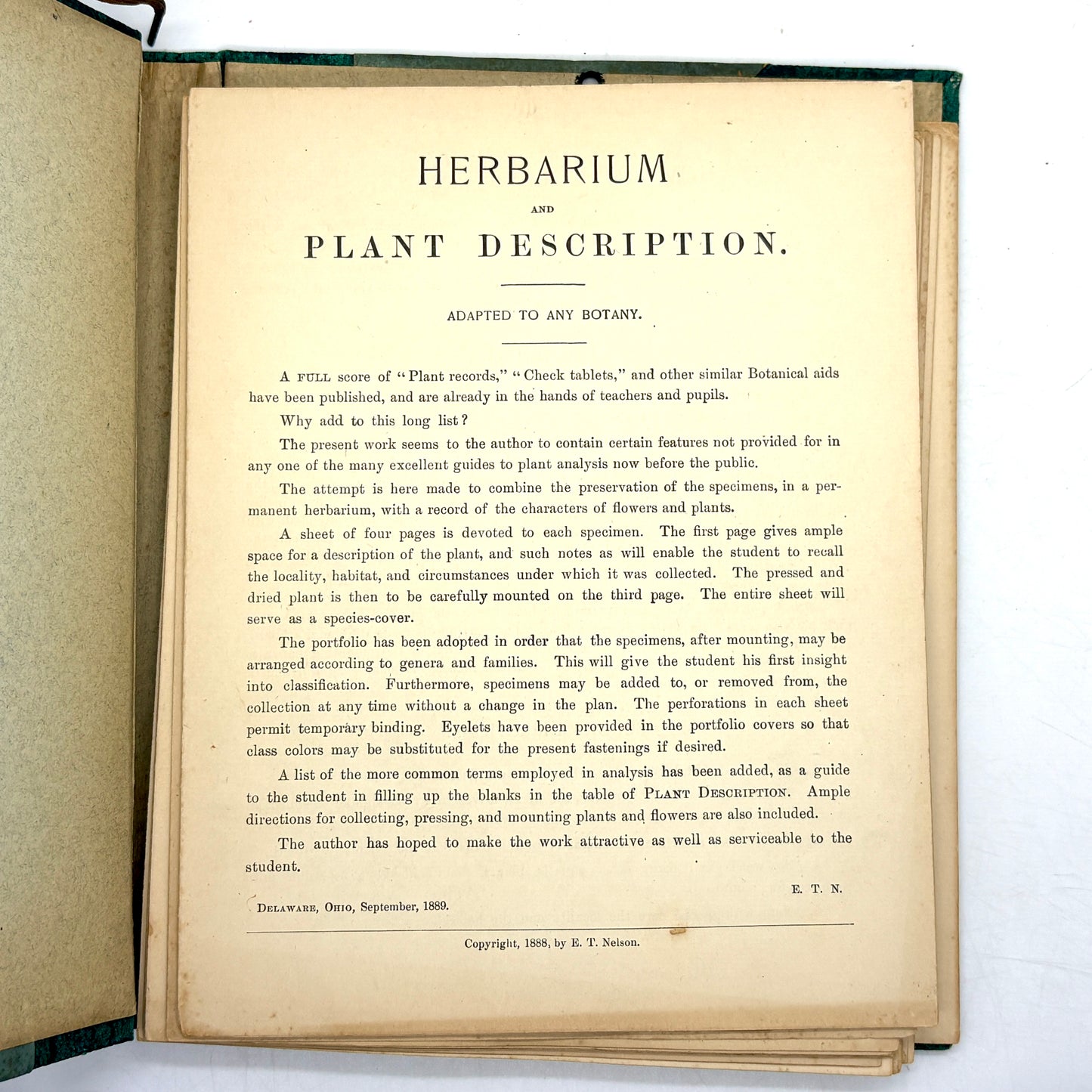 [Massachusetts] Anonymous "Herbarium and Plant Descriptions" [Allyn and Bacon, c1895]