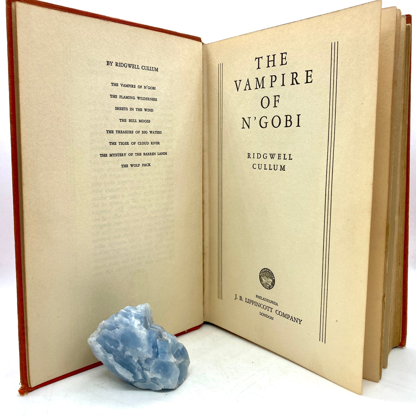 CULLUM, Ridgwell "The Vampire of N'Gobi" [JB Lippincott, 1936] 1st Edition