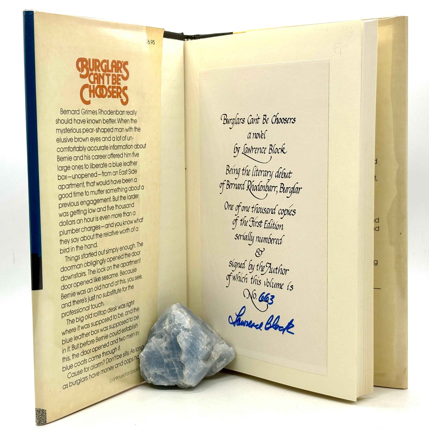 BLOCK, Lawrence “Burglars Can’t Be Choosers” [Random House, 1977] Signed 1st
