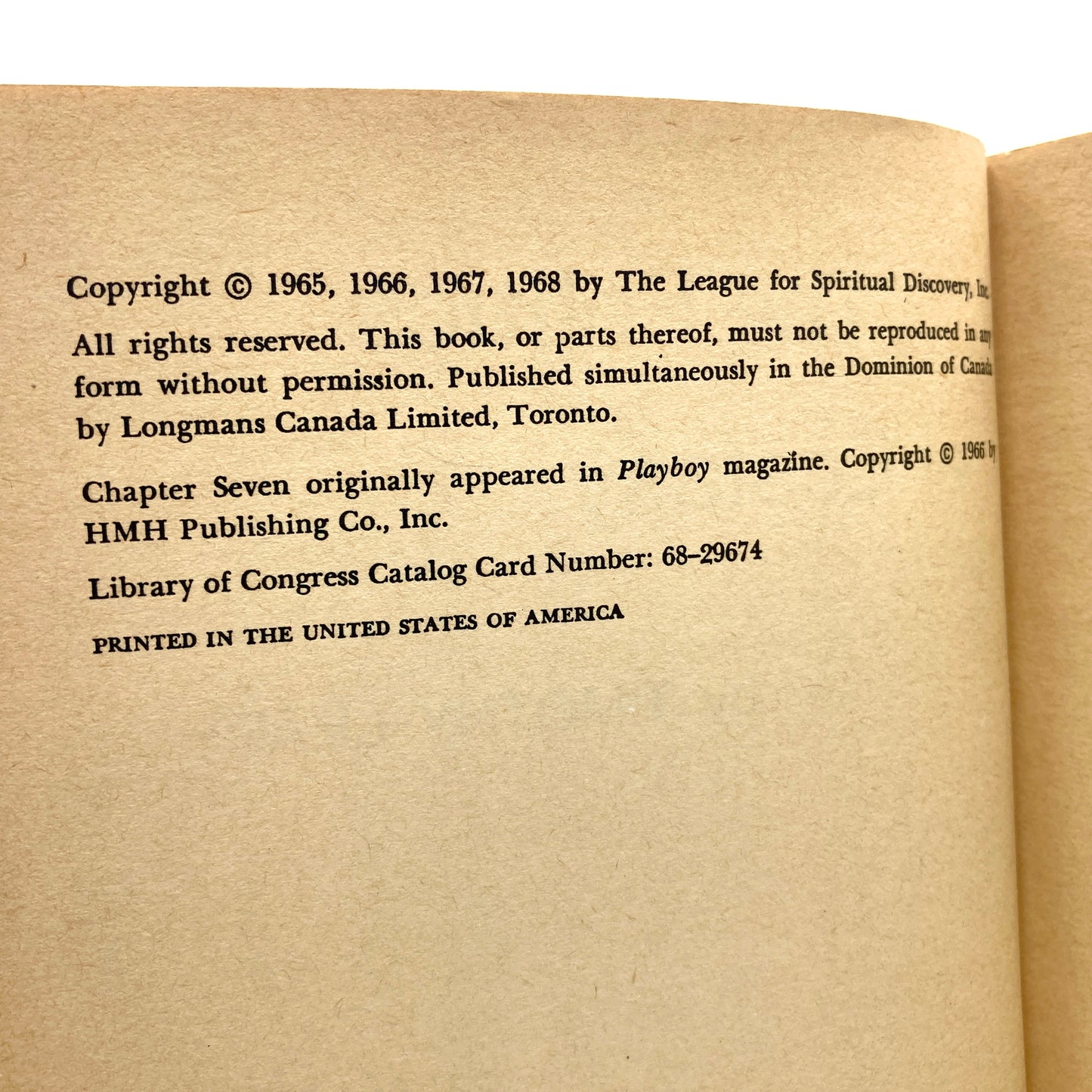 LEARY, Timothy "The Politics of Ecstasy" [College Notes & Texts, 1968]