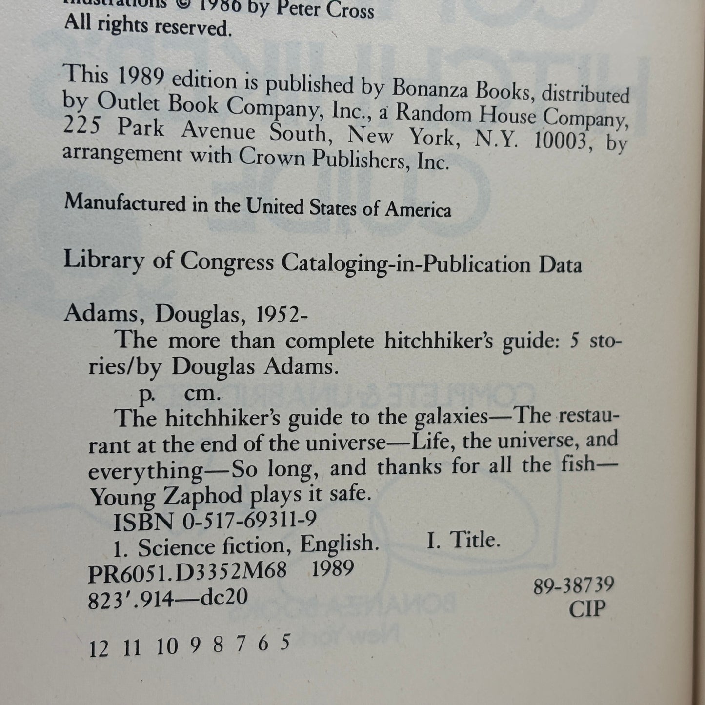 ADAMS, Douglas “The More Than Complete Hitchhiker’s Guide” [Bonanza Books, 1989] Signed