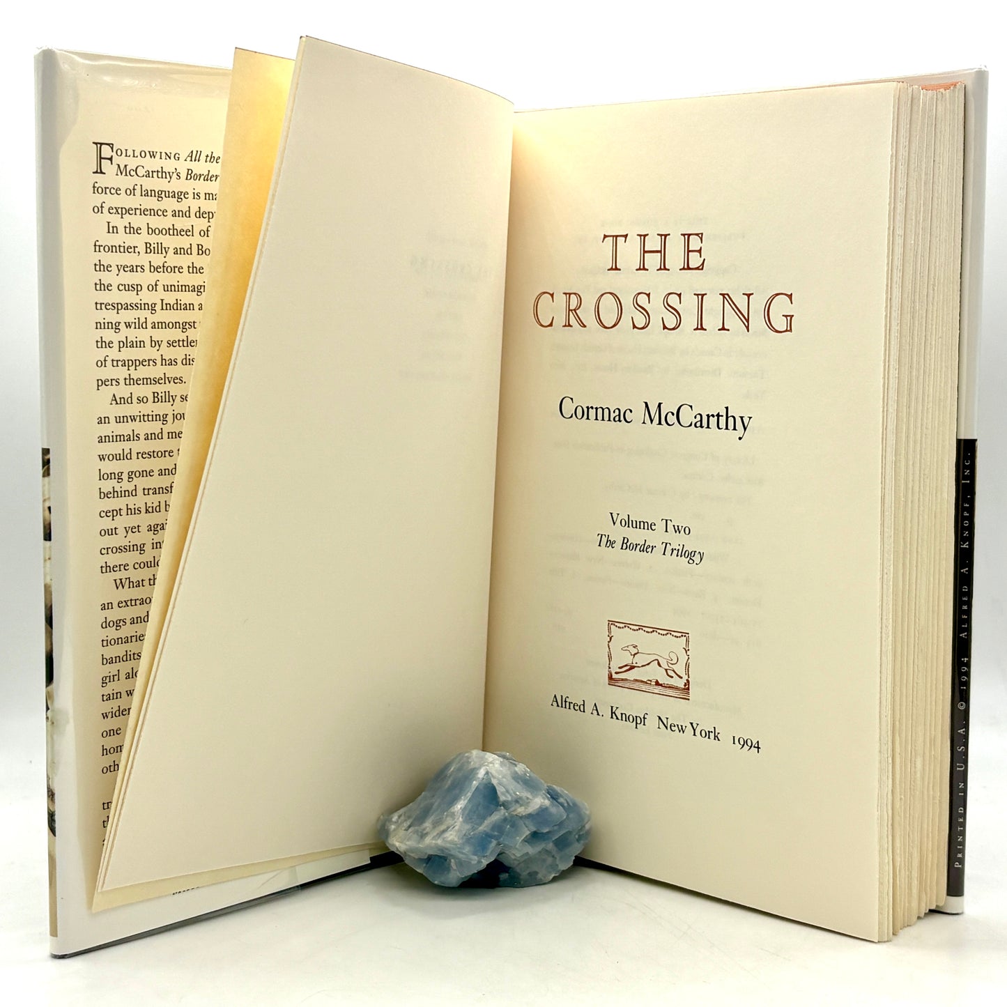 MCCARTHY, Cormac "The Crossing" [Alfred A. Knopf, 1994] Signed 1st Edition