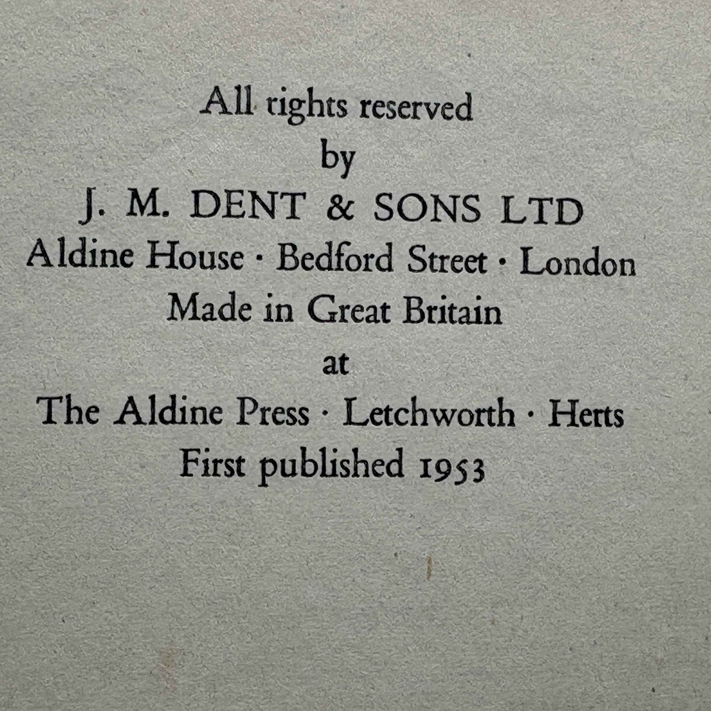 THOMAS, Dylan “The Doctor and the Devils” [J. M. Dent & Sons Ltd, 1953] 1st Edition
