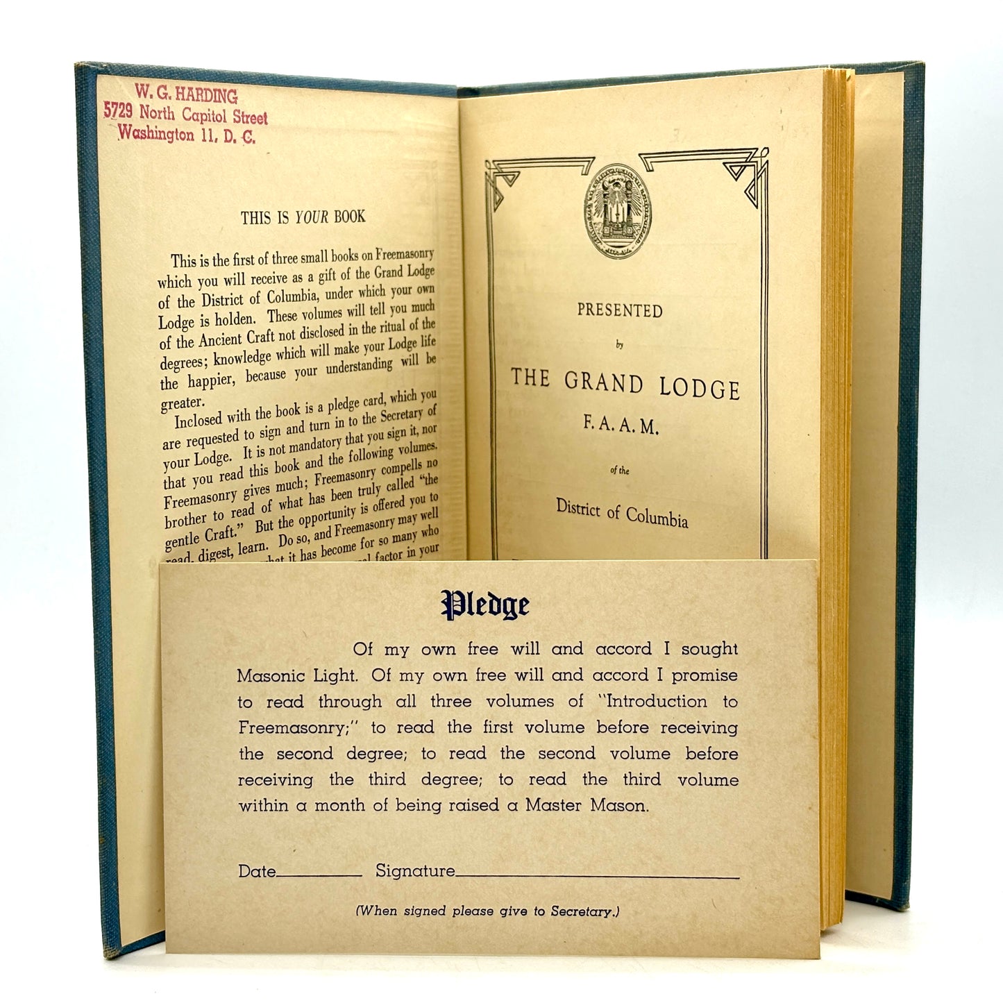 CLAUDY, Carl H. “Introduction to Freemasonry.” [The Temple Publishers, 1945]