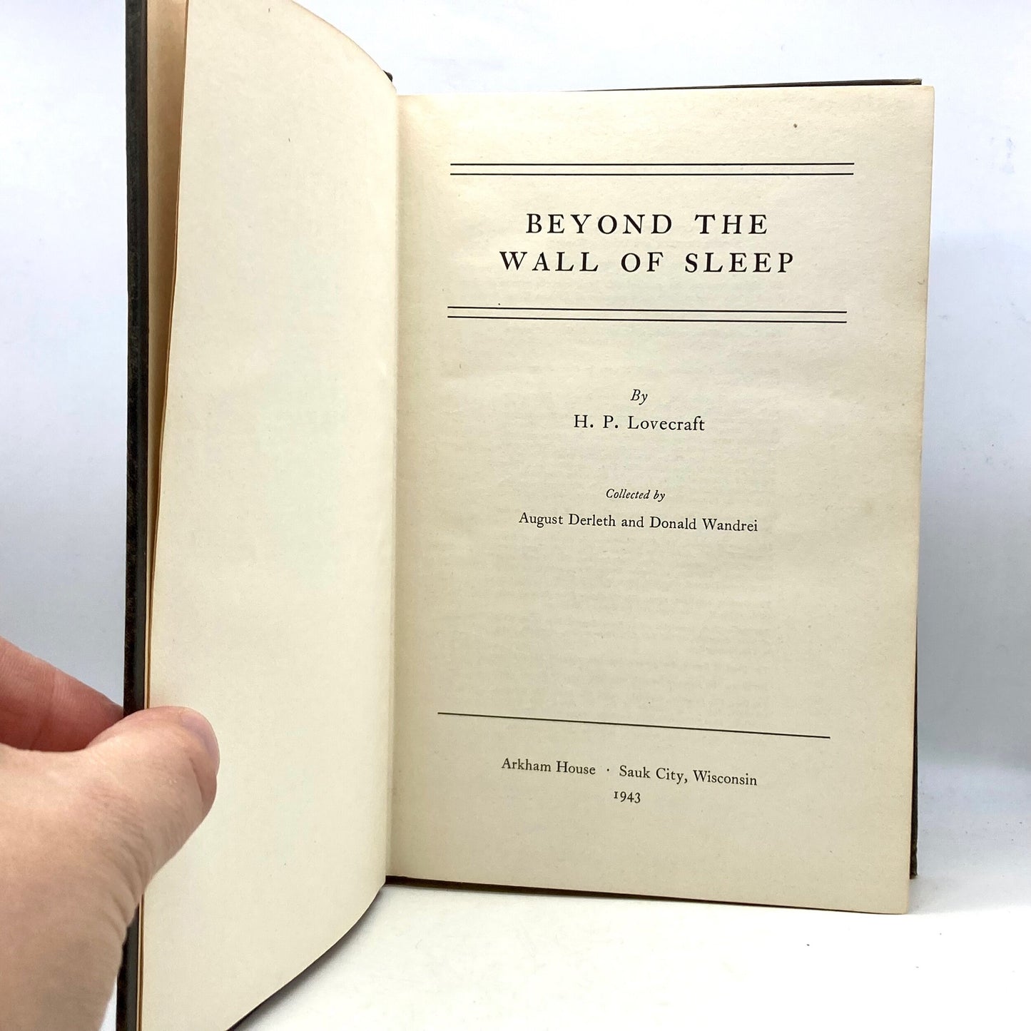LOVECRAFT, H.P. "Beyond the Wall of Sleep" [Arkham House, 1943] 1st Edition - Buzz Bookstore