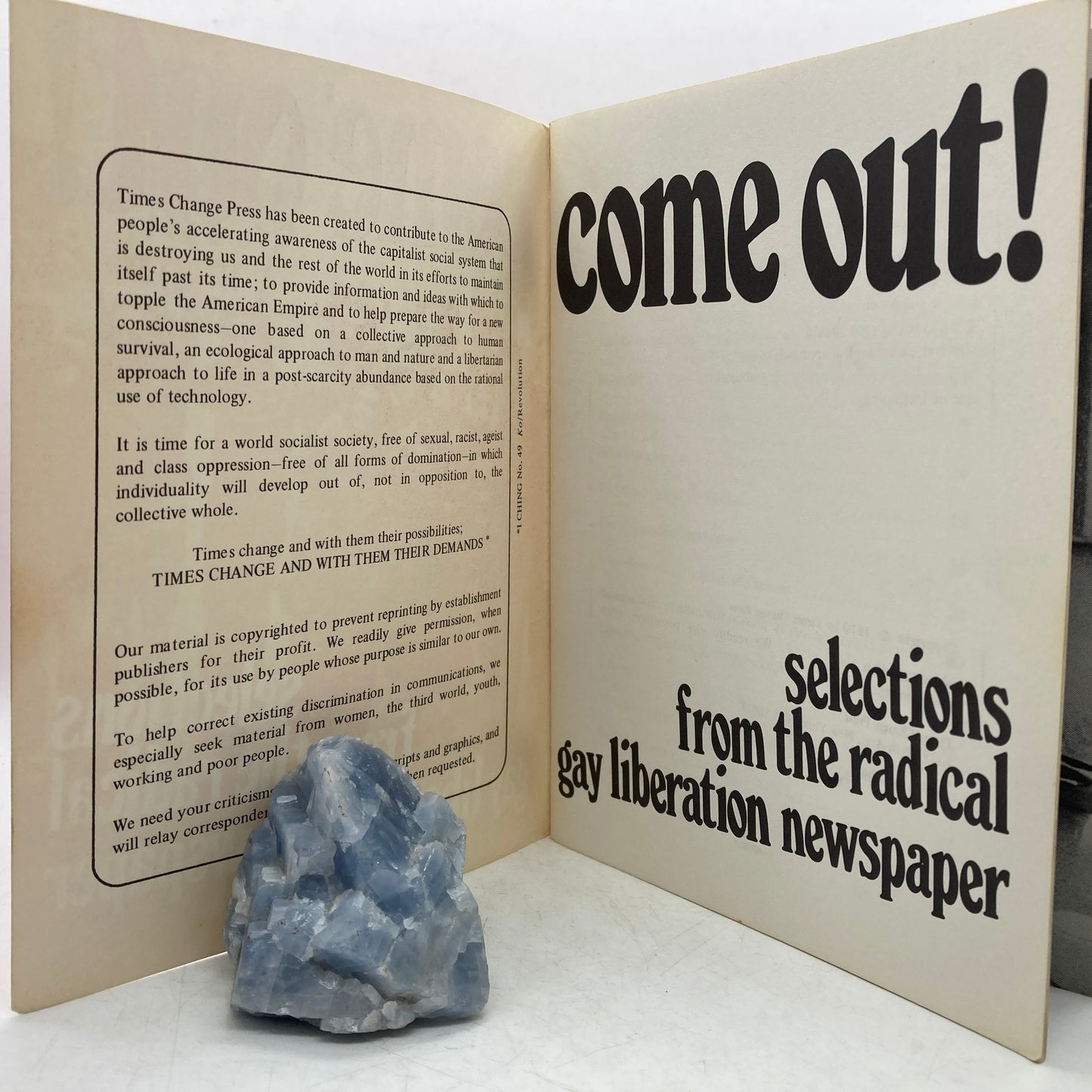 "Come Out! Selections From the Radical Gay Liberation Newspaper" [Times Change, 1970]