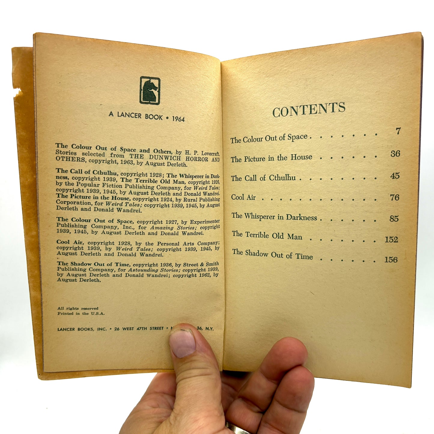 LOVECRAFT, H.P. "The Colour Out of Space" [Lancer Books, 1964]