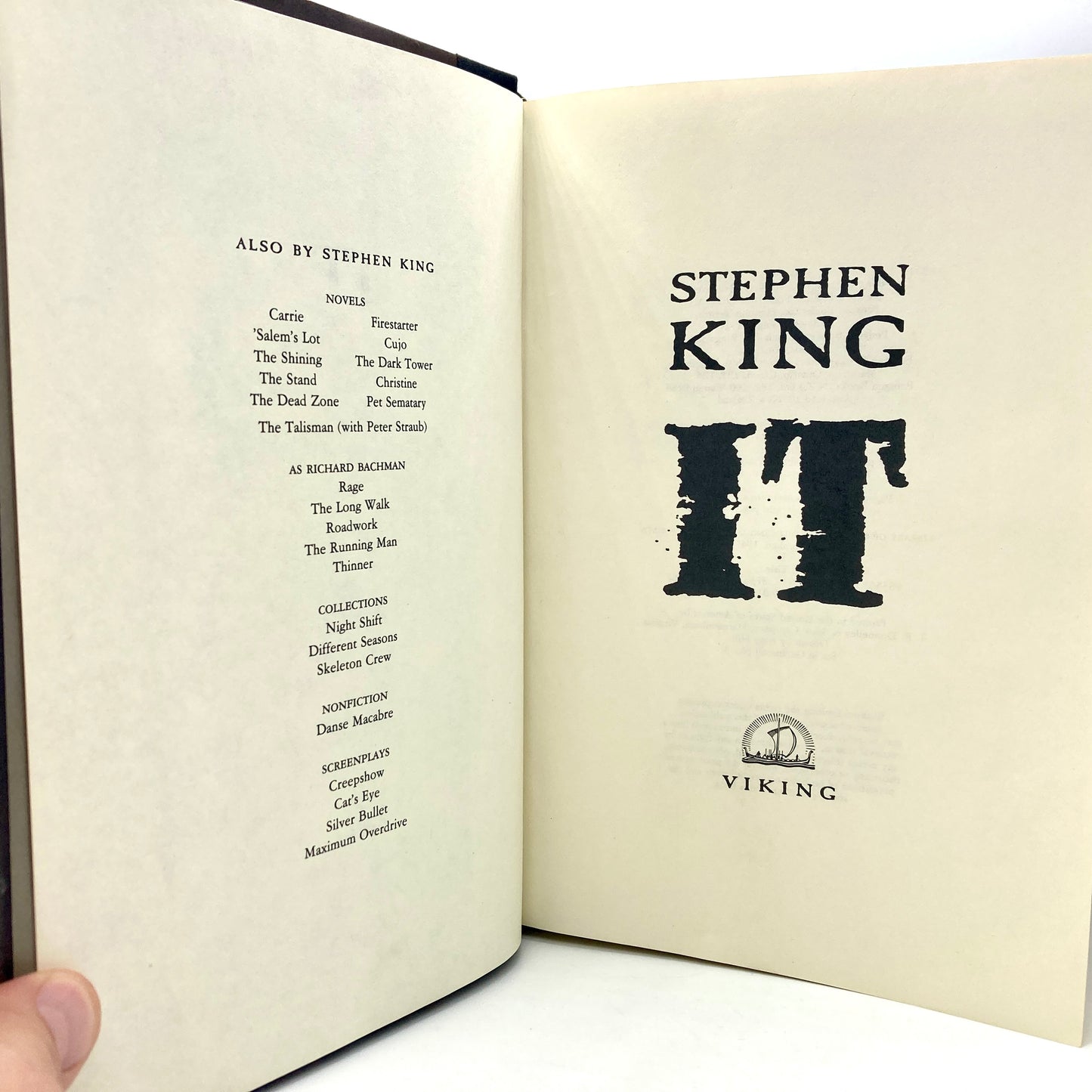 KING, Stephen "It" [Viking, 1986] 1st Edition, 1st Printing