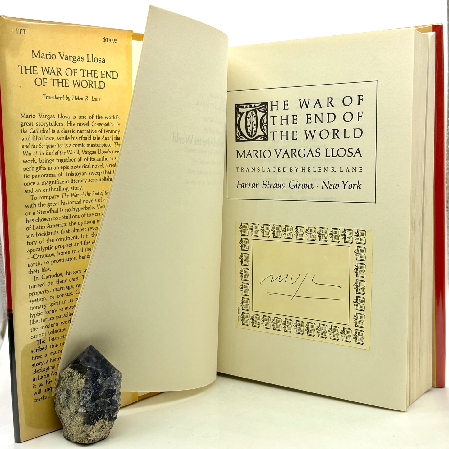 VARGAS LLOSA, Mario "The War of the End of the World" [1984] Signed 1st Printing