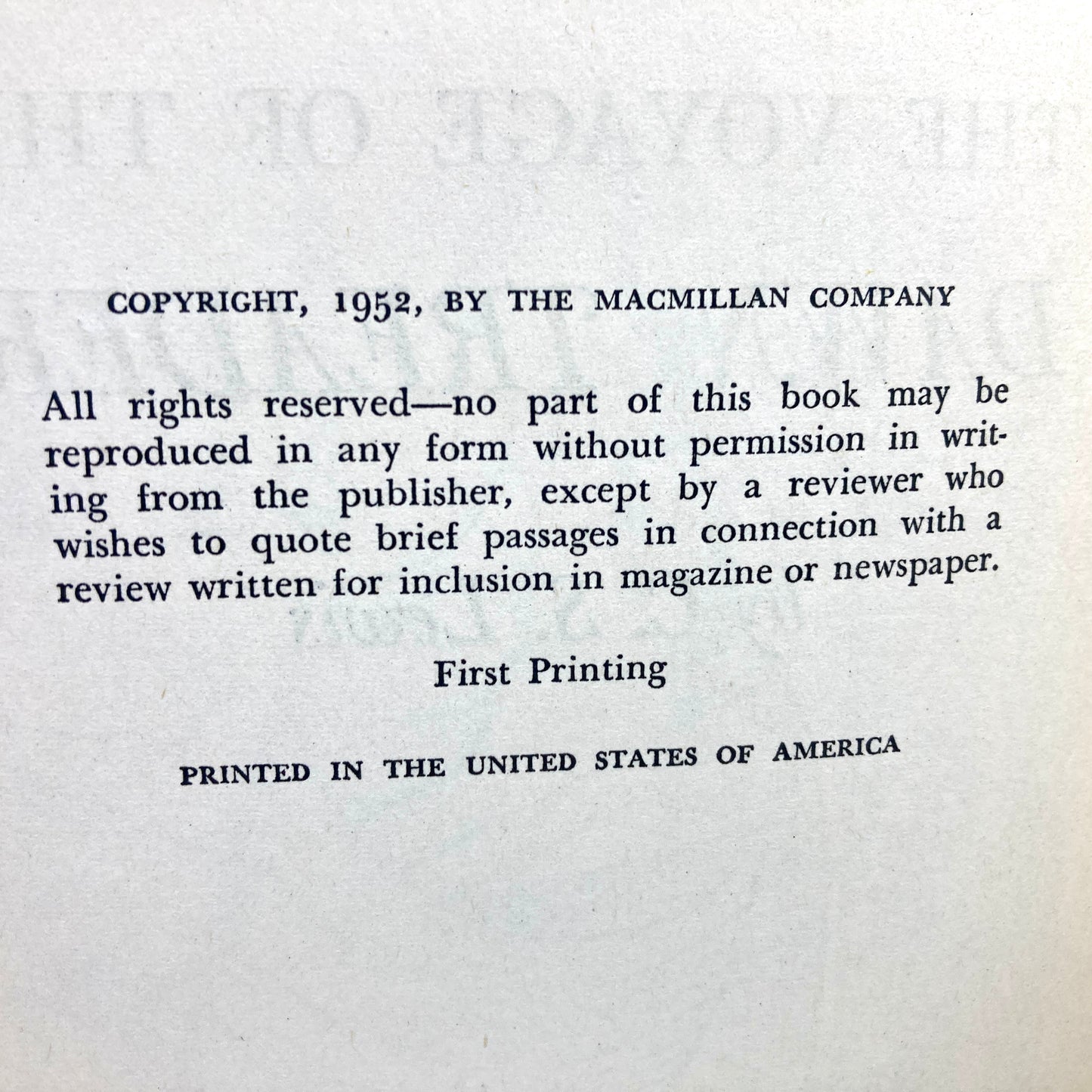 LEWIS, C.S. "Voyage of the Dawn Treader" [Macmillan, 1952] 1st Edition, 1st Printing