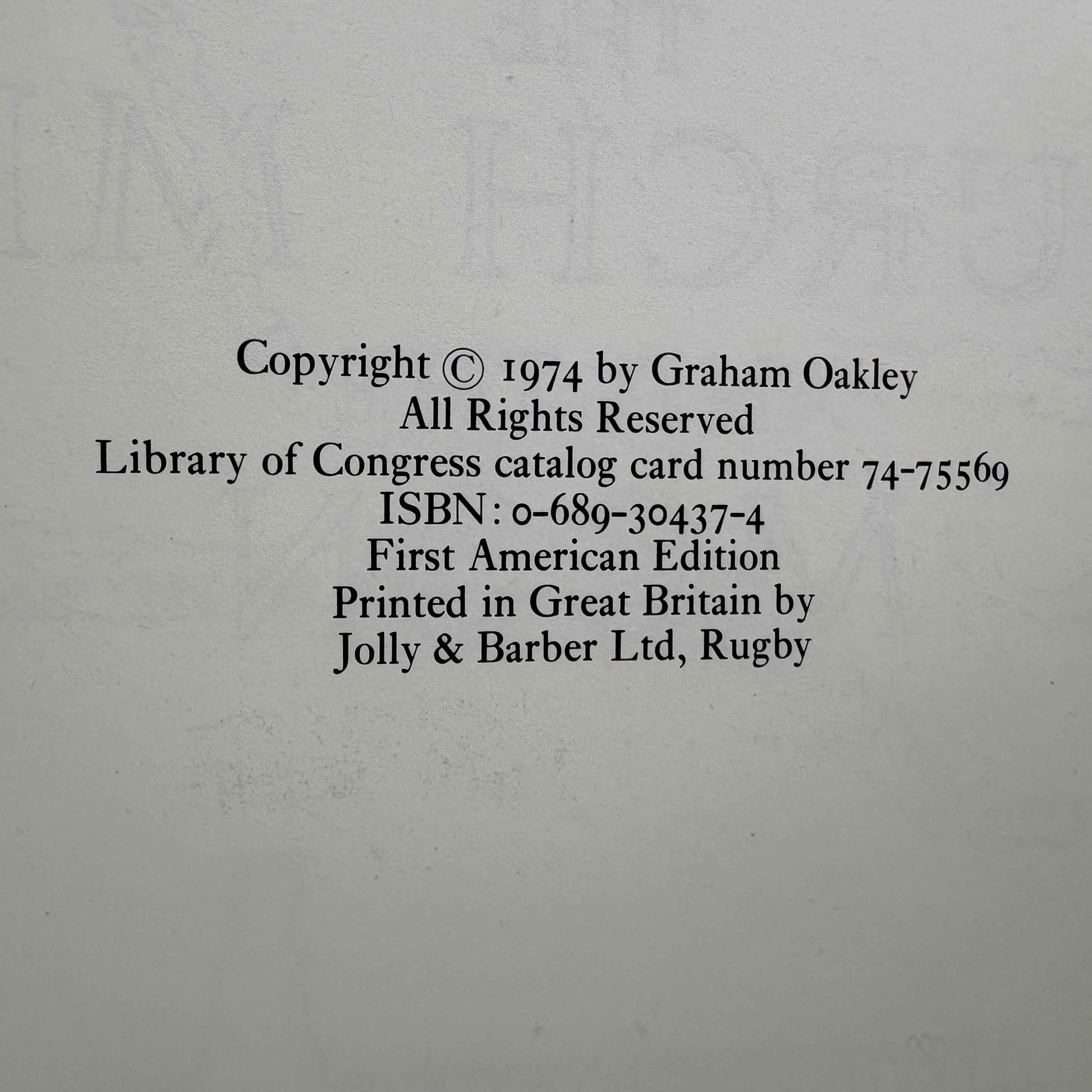 OAKLEY, Graham "The Church Mice and the Moon" [Atheneum, 1974] 1st Edition