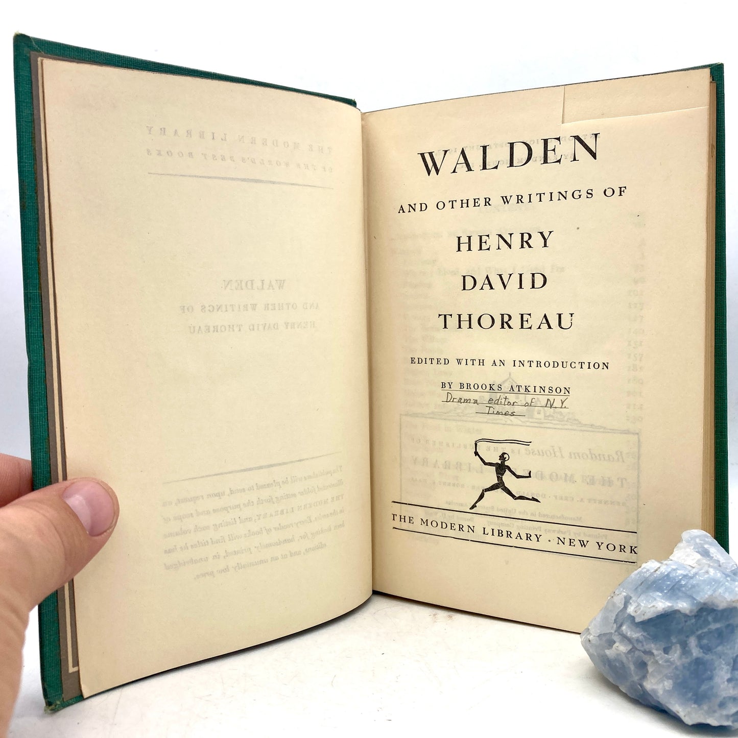 THOREAU, Henry David "Walden" [Modern Library, 1937]