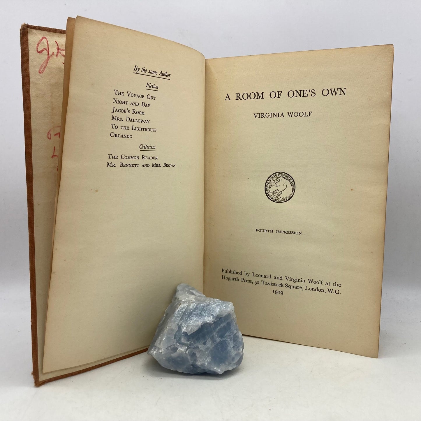 WOOLF, Virginia "A Room of One's Own" [Hogarth Press, 1929] 1st Edition - Buzz Bookstore