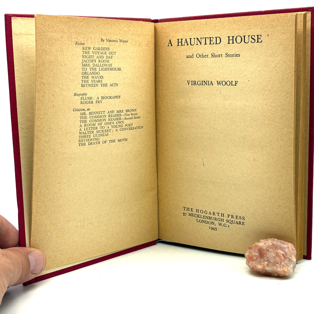 Woolf, Virginia “A Haunted House & Other Short Stories” [Hogarth Press, 1943] 1st