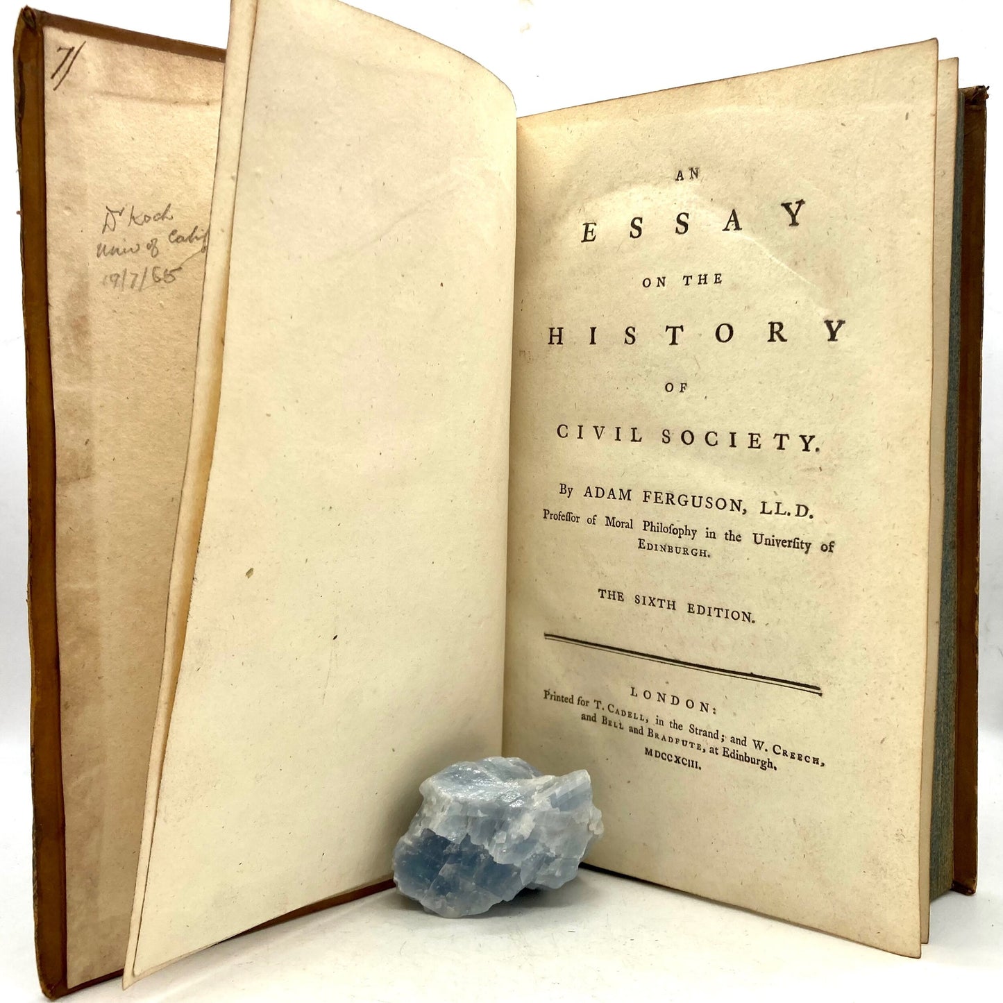 FERGUSON, Adam "An Essay on the History of Civil Society" [T. Cadell, 1793] - Buzz Bookstore