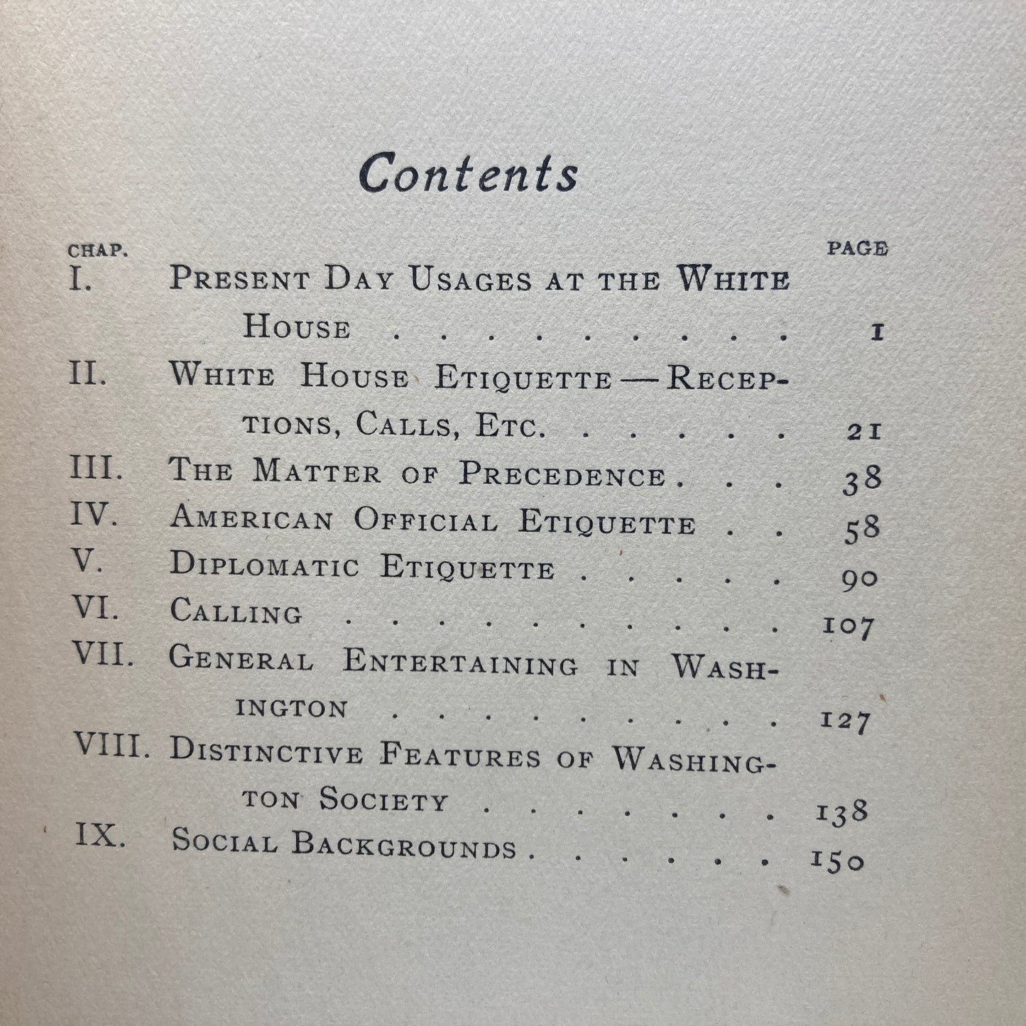 HALL, Florence Howe "Social Usages at Washington" [Harper & Brothers, 1906] Etiquette