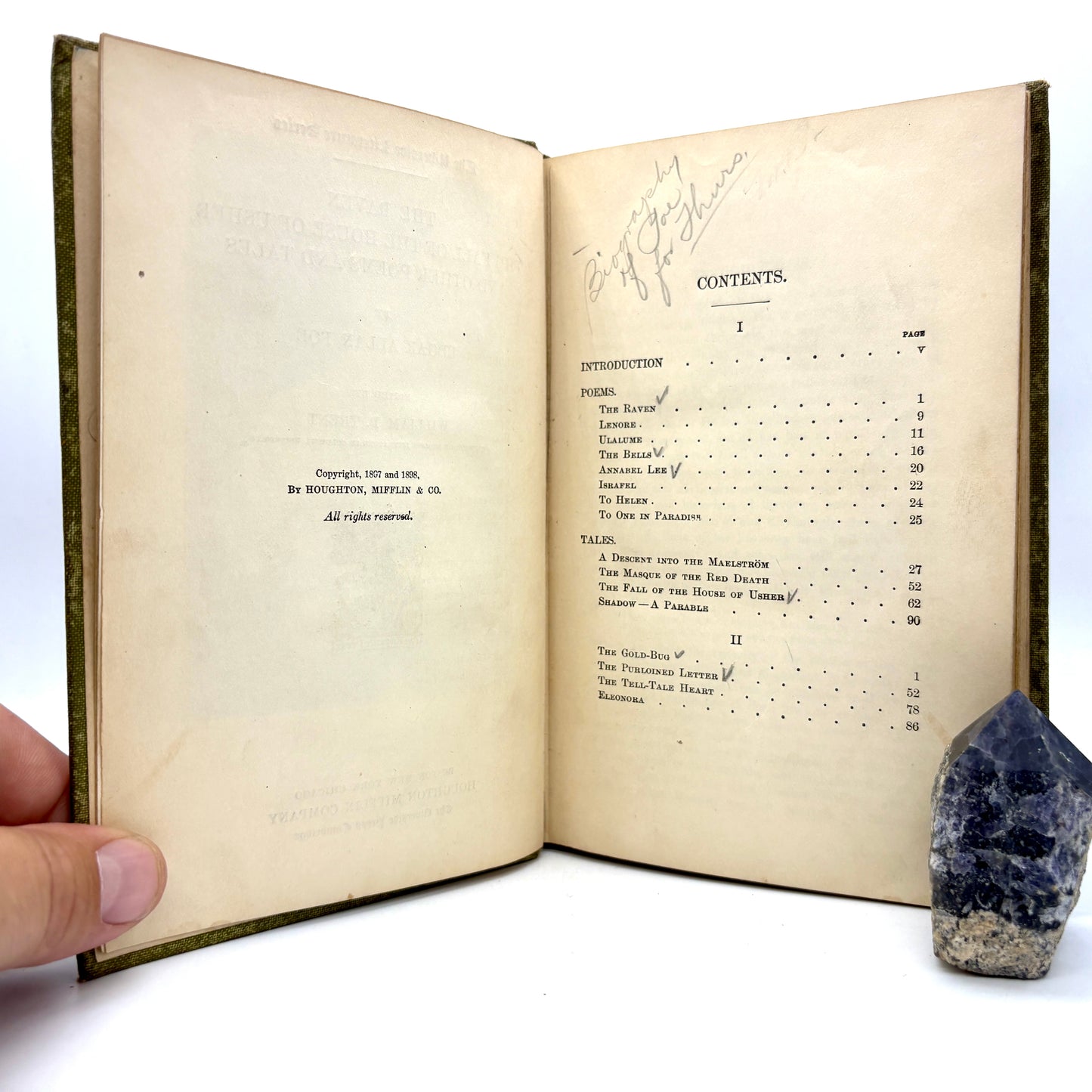 POE, Edgar Allan "Poems and Tales" [Houghton Mifflin, 1898]