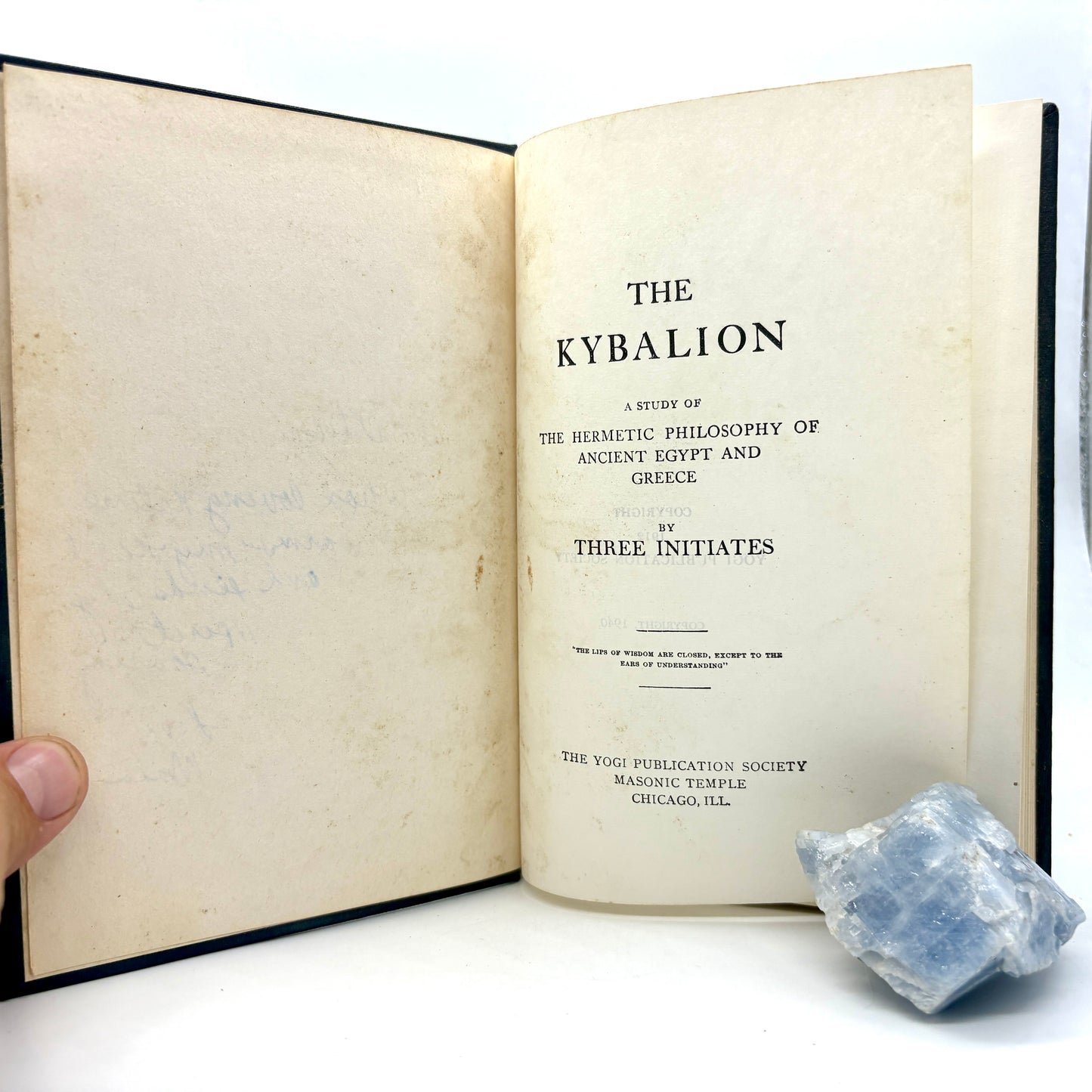 INITIATES, Three "The Kybalion, Hermetic Philosophy" [Yogi Pub Society, 1940]