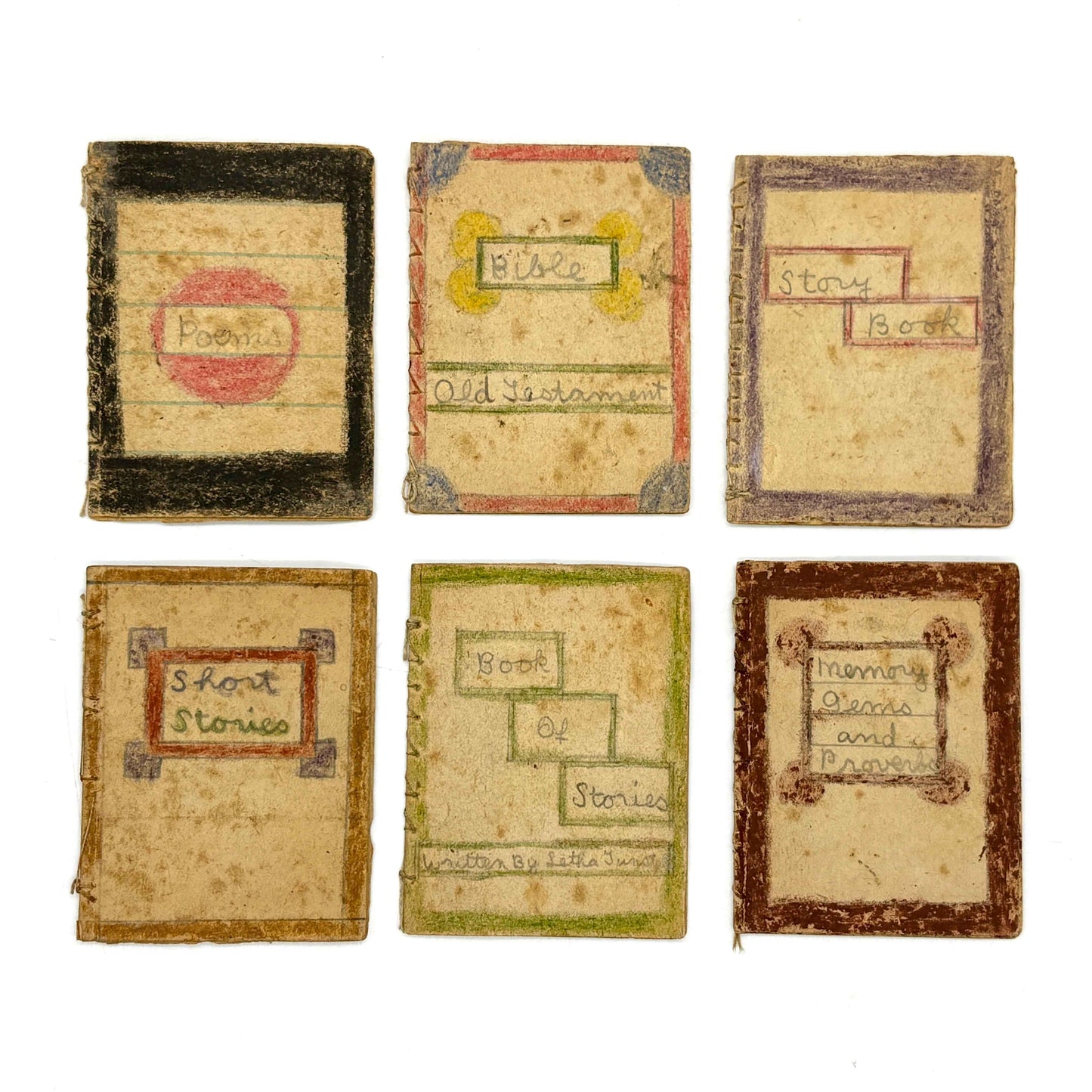 TUNSTALL, Letha M. 6 Hand stitched, handwritten pamphlets [Buffalo NY, c1908]