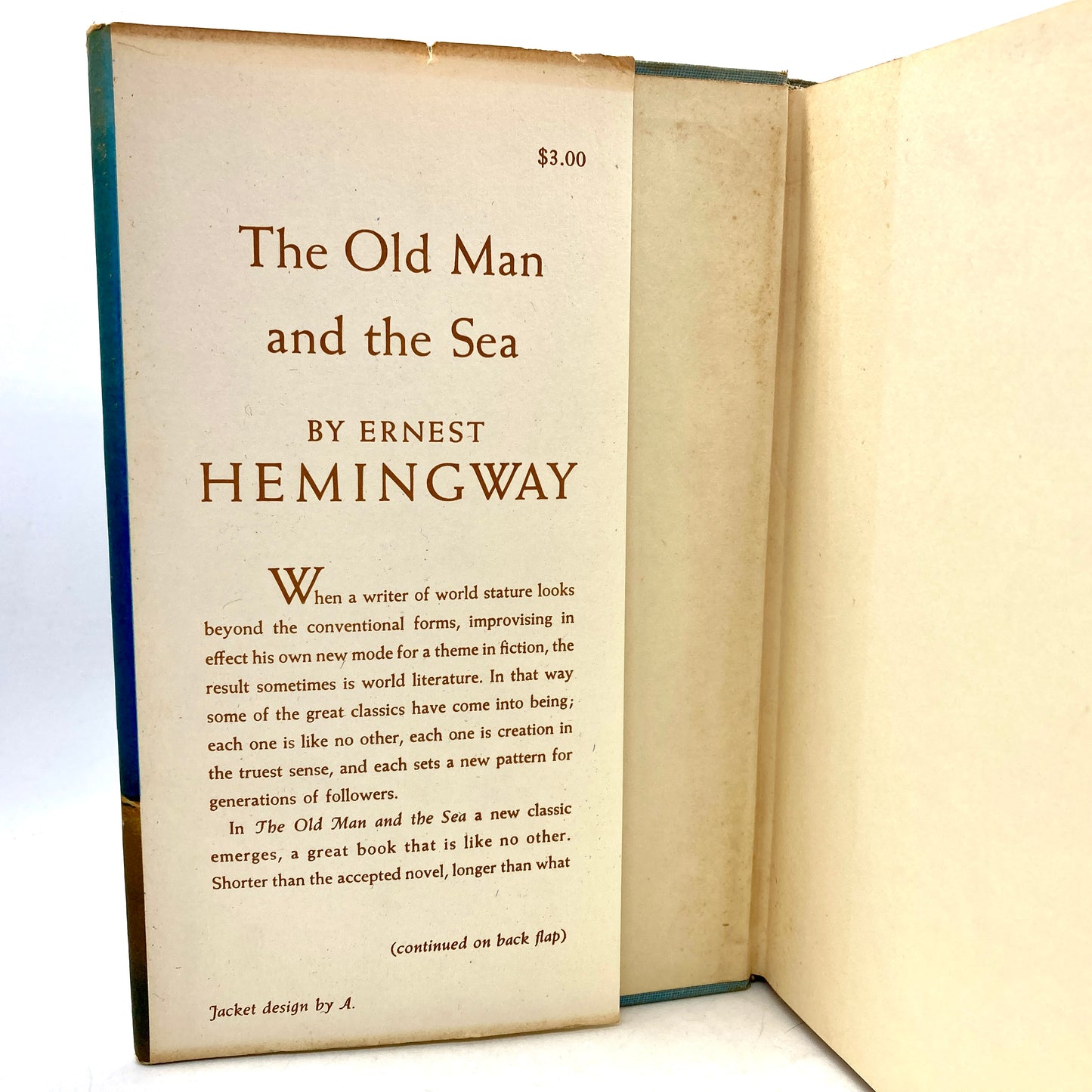 HEMINGWAY, Ernest "The Old Man and the Sea" [Scribners, 1952] 1st Edition