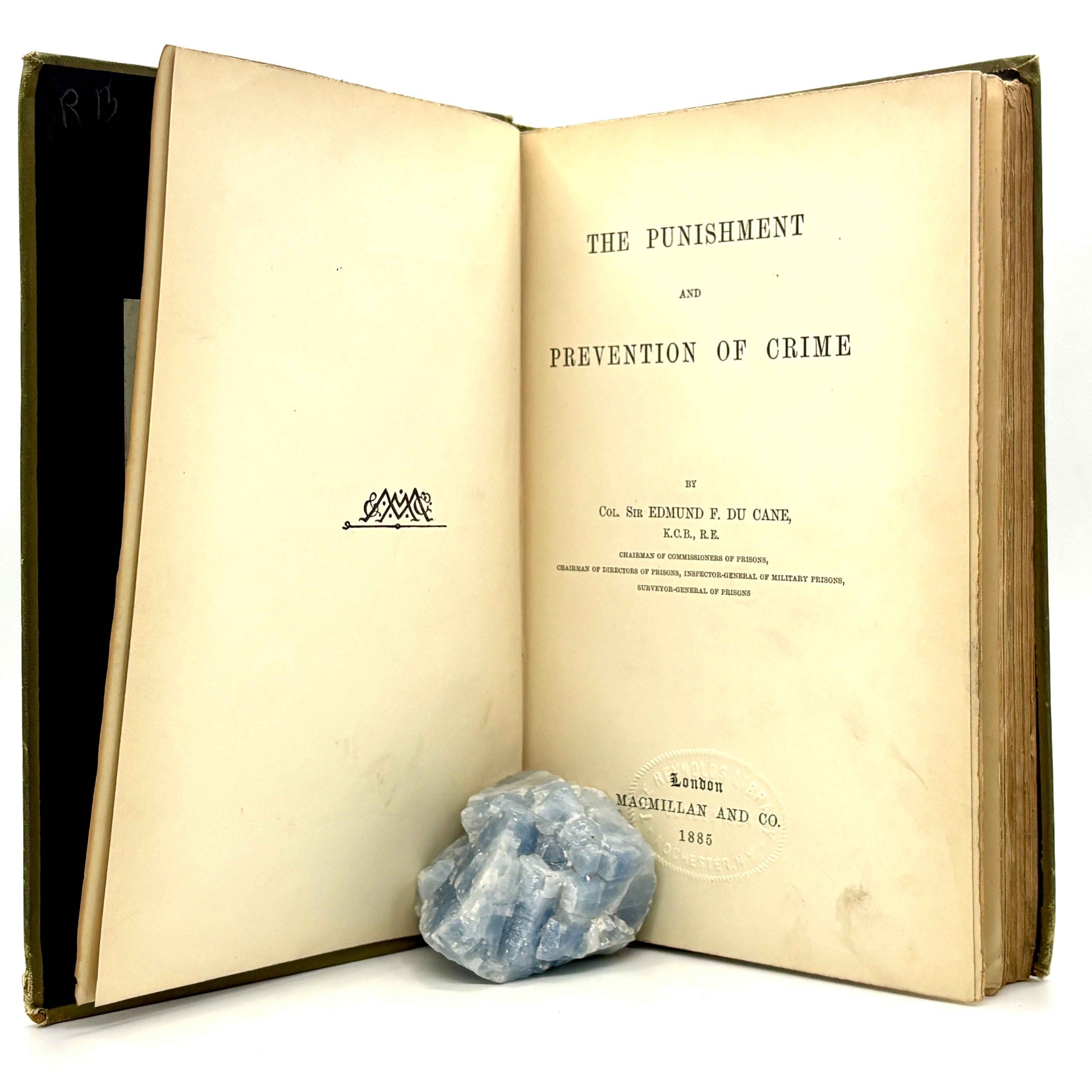 DU CANE, Sir Edmund F. "The Punishment & Prevention of Crime" [Macmillan, 1885]