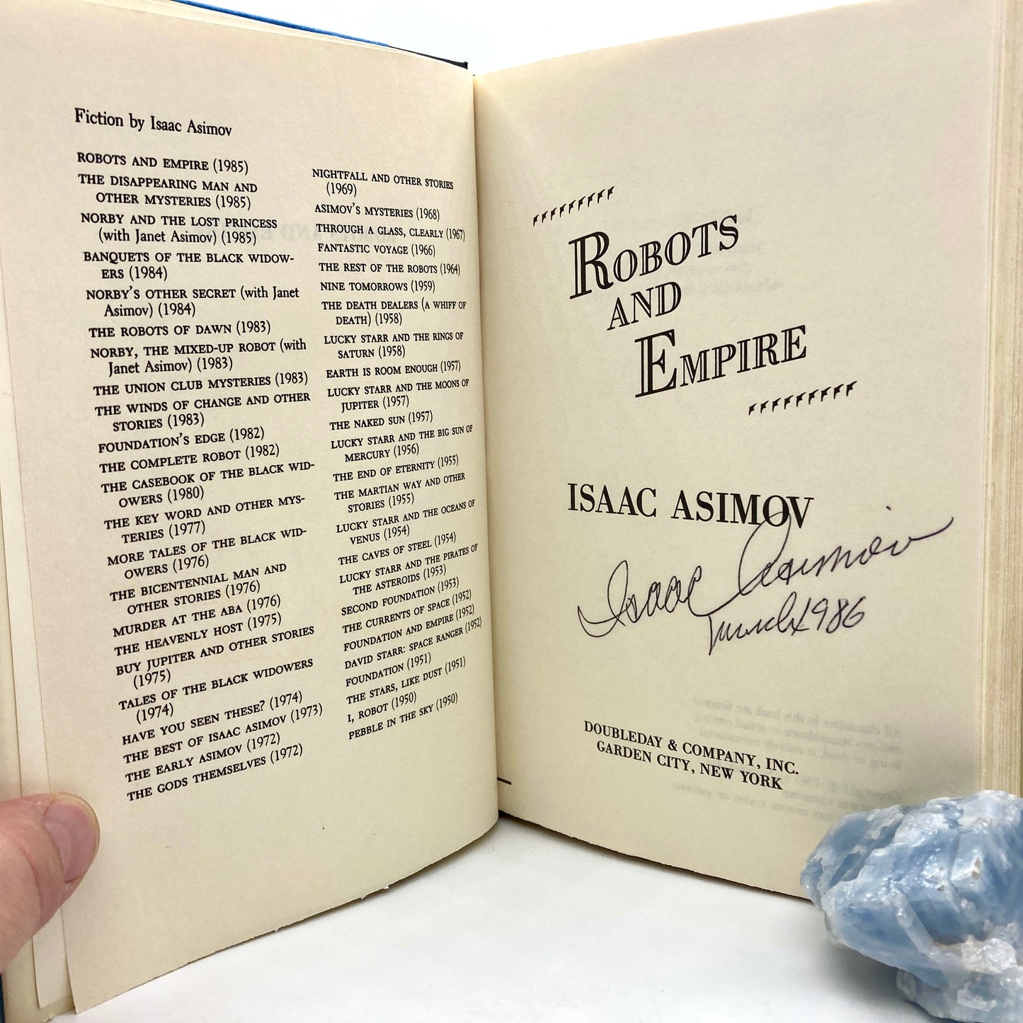 ASIMOV, Isaac "Robots and Empire" [Doubleday, 1986] Signed