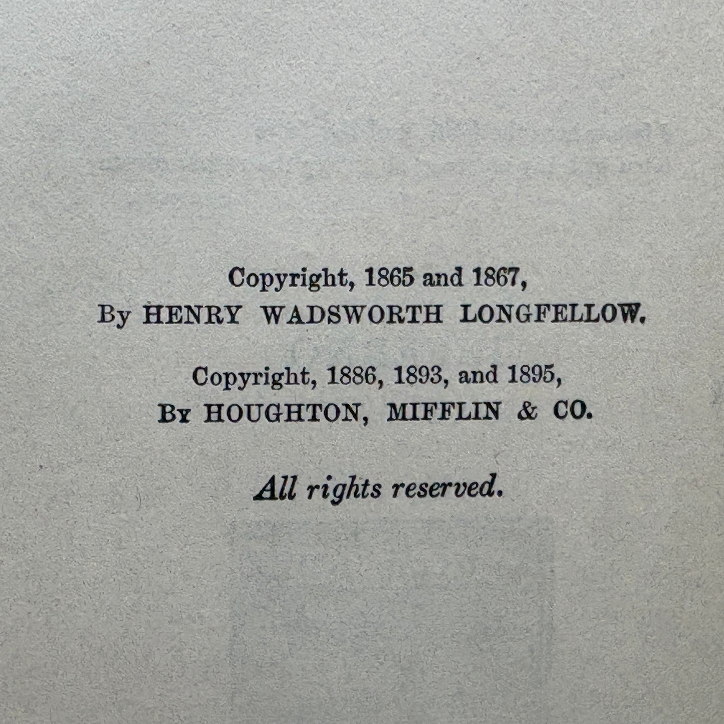 ALIGHIERI, Dante "The Divine Comedy" [Houghton Mifflin, 1895] Longfellow Translation