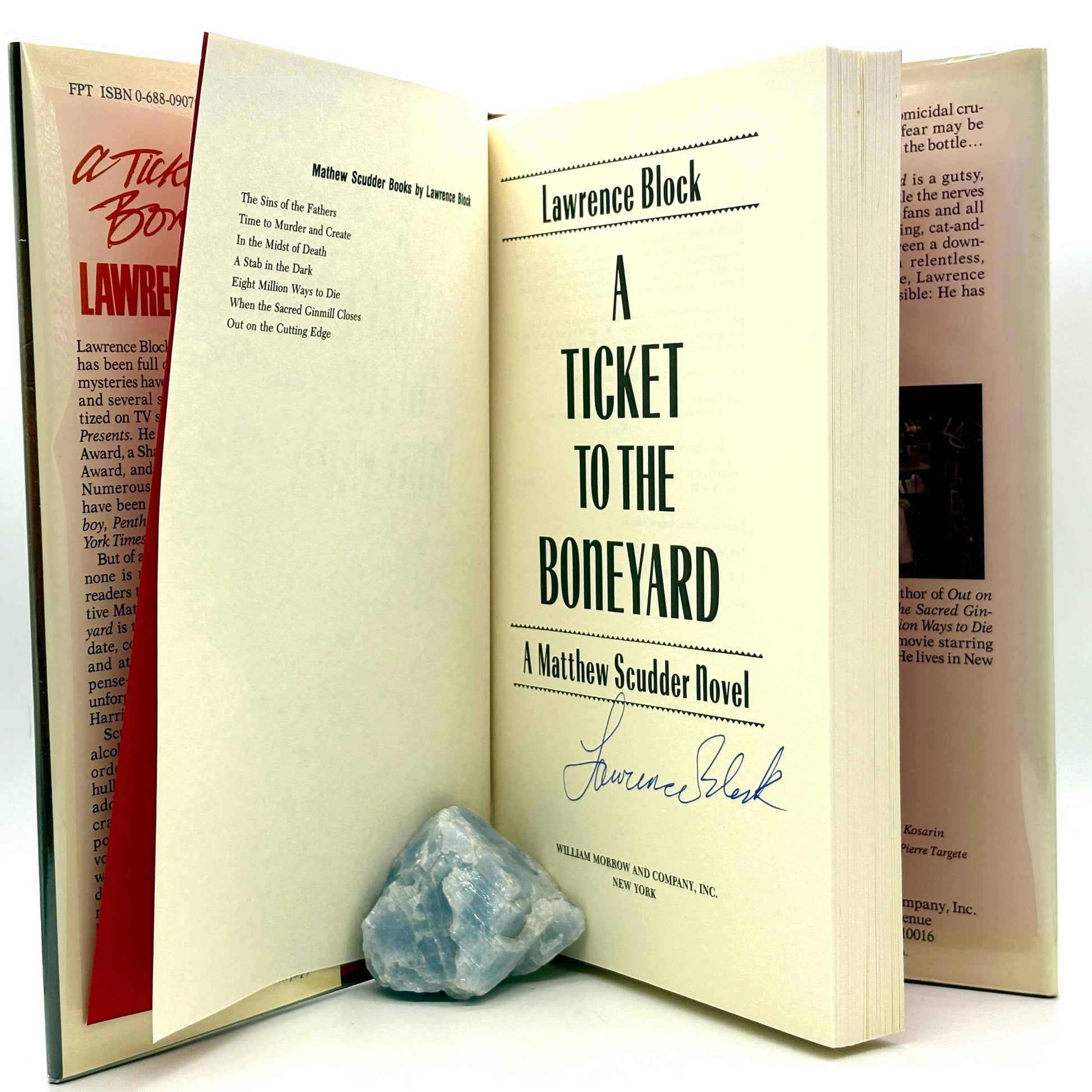 BLOCK, Lawrence “A Ticket to the Boneyard” [William Morrow, 1990] Signed 1st