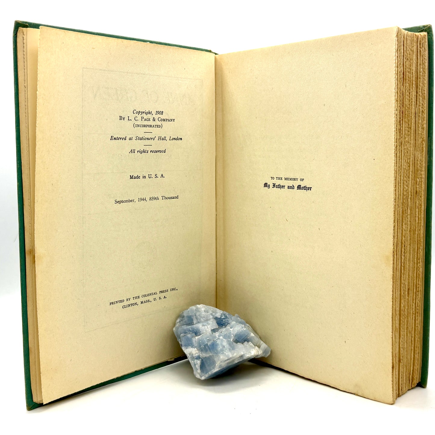 MONTGOMERY, L. M. "Anne of Green Gables" [L. C. Page & Company, 1944]