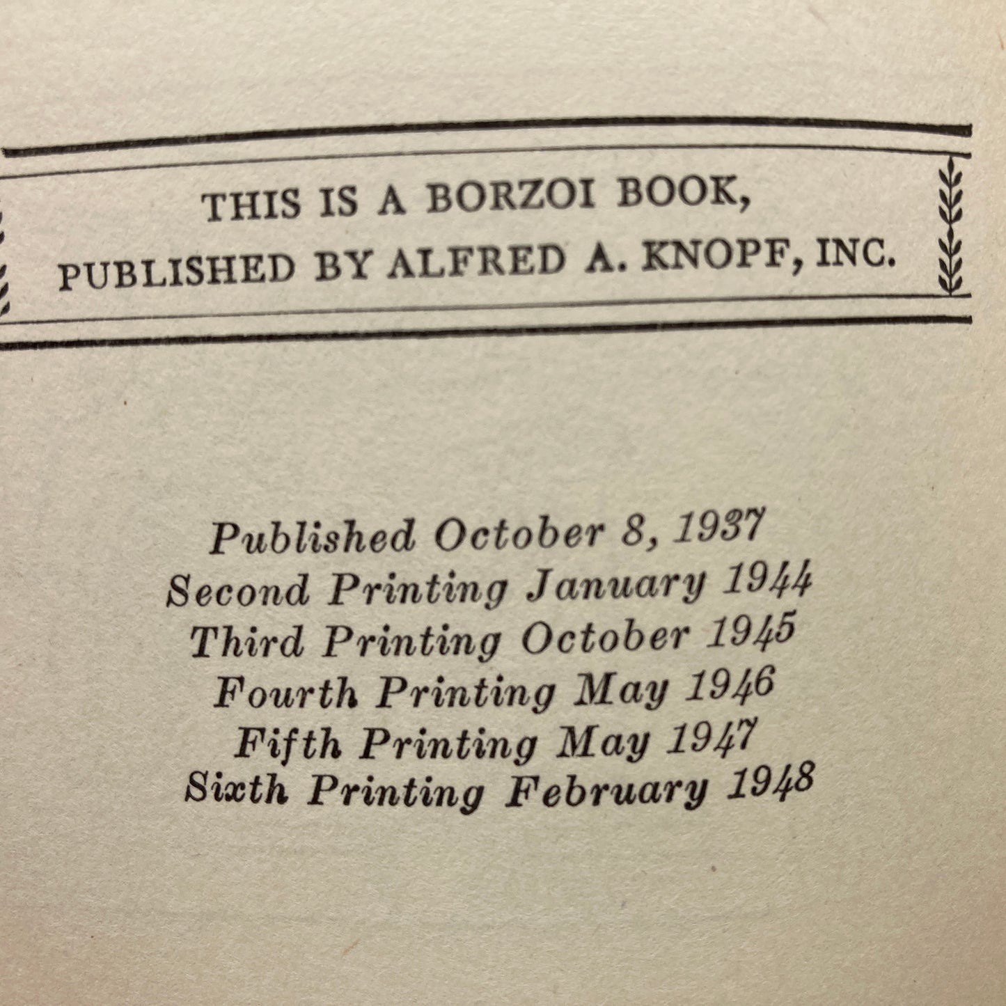 KAFKA, Franz "The Trial" [Alfred A. Knopf, 1948] 1st US/6th Printing