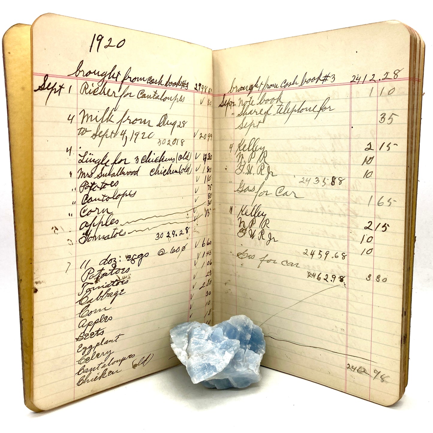 RUTHERFORD, F.W. - Handwritten Cash Book 1920-1921