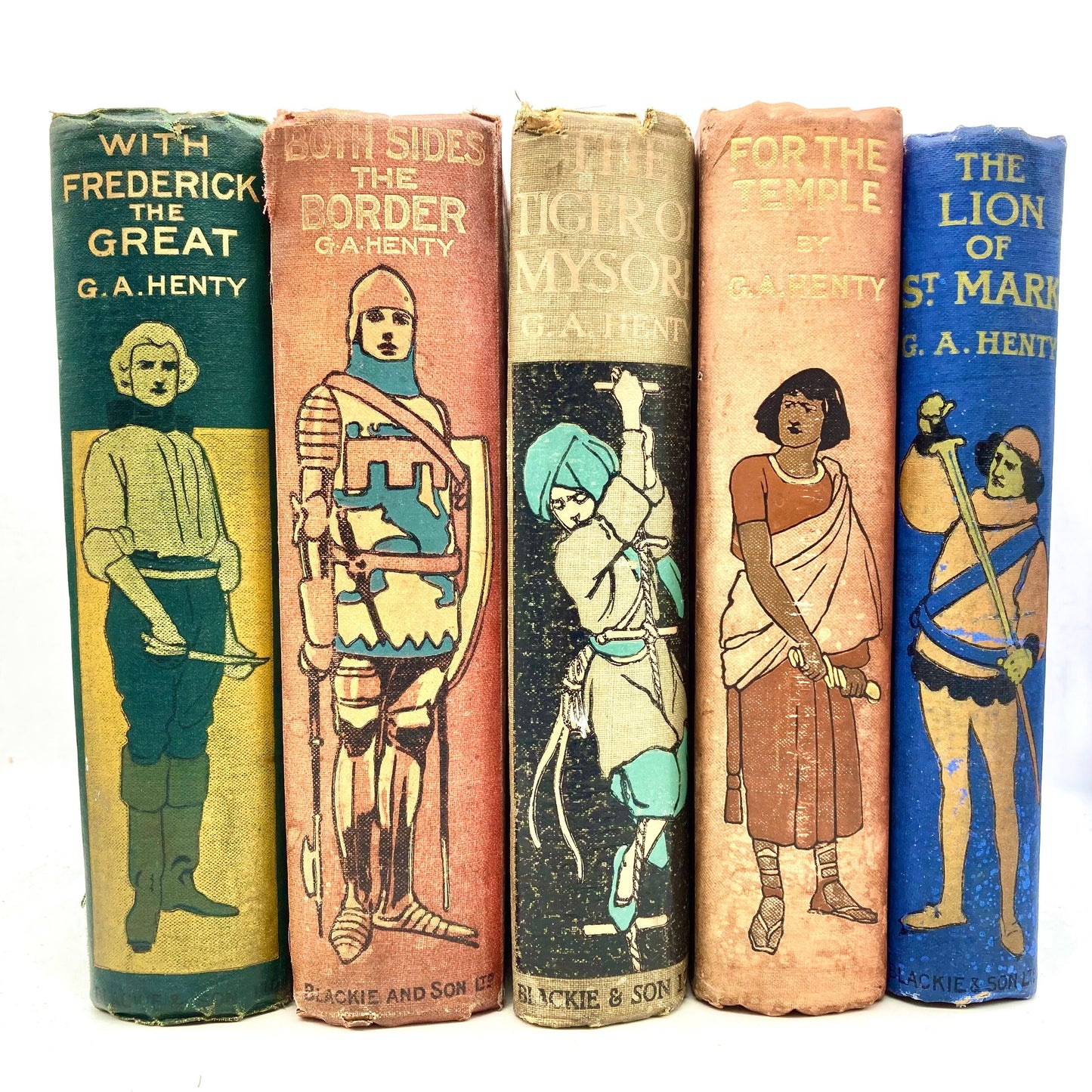 HENTY, G.A. - 5 Volumes of Historical Fiction [1900-1910ish] - Buzz Bookstore