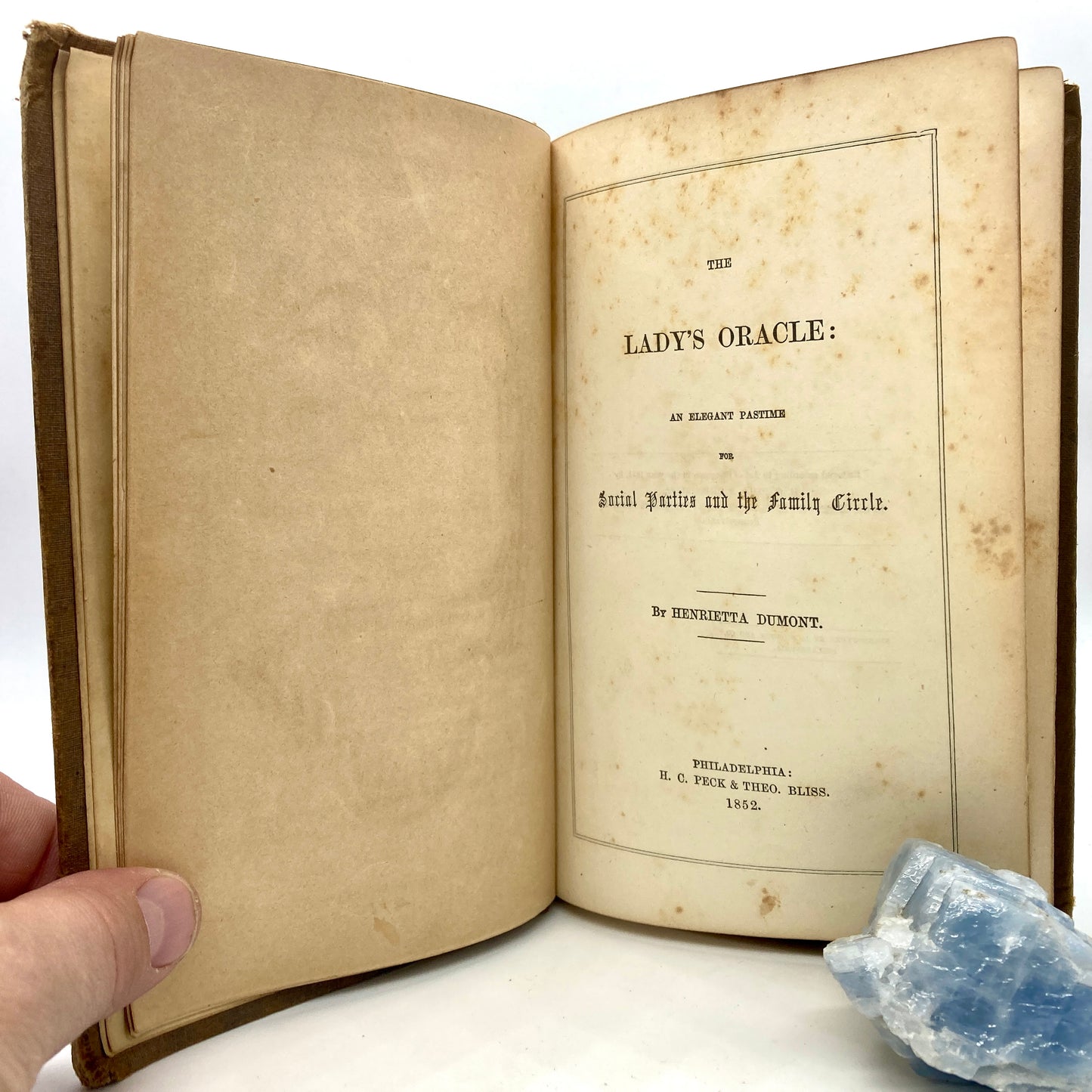 DUMONT, Henrietta "The Lady's Oracle" [Peck & Bliss, 1852] Victorian Fortune Telling