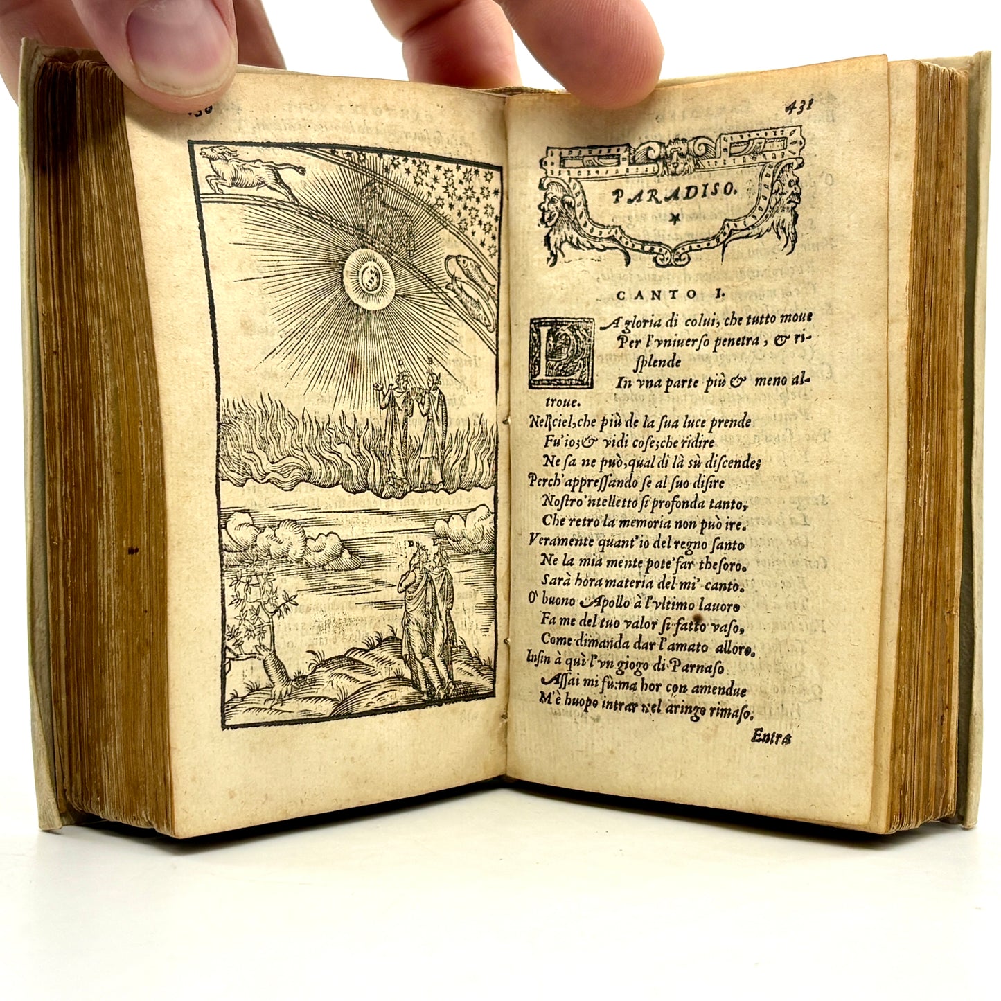 DANTE, Alighieri "Dante con nuove, et utili ispositioni" [Guglielmo Rouillio, 1575] Divine Comedy