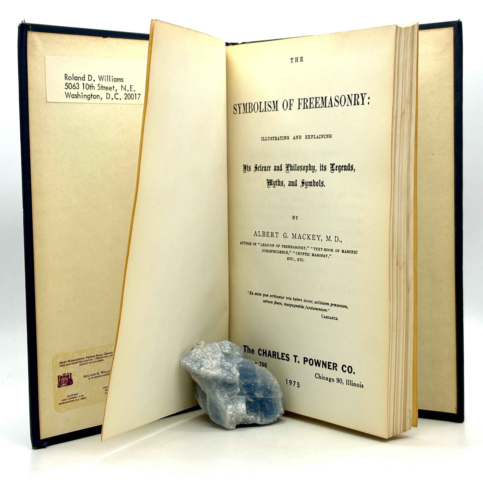 MACKEY, Albert G. "The Symbolism of Freemasonry" [Charles T. Powner Co., 1975]