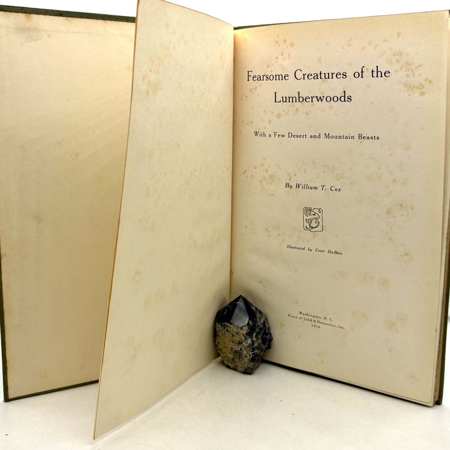 Cox, William T. "Fearsome Creatures of the Lumberwoods" [Judd & Detweiler, 1910] Signed 1st Edition