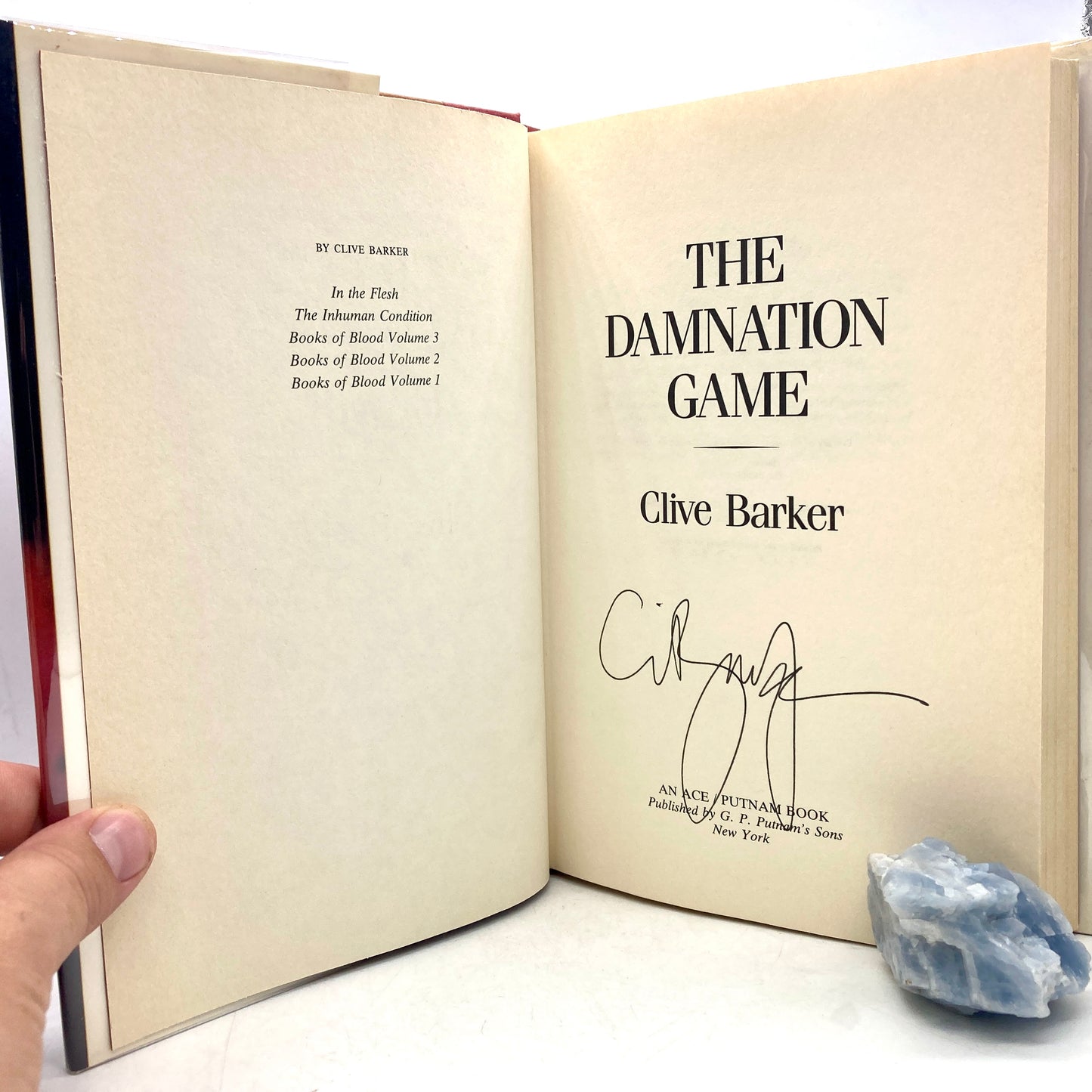 BARKER, Clive "The Damnation Game" [Ace/Putnam, 1987] Signed 1st Edition