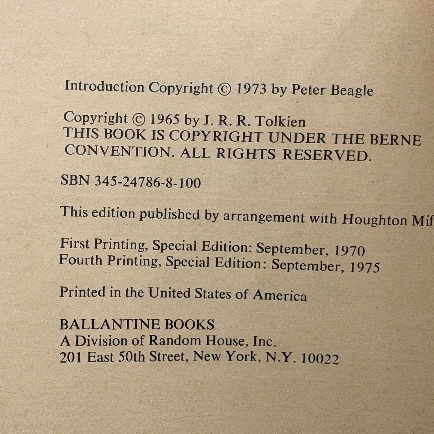 TOLKIEN, J.R.R. "The Lord of the Rings Trilogy" [Ballantine Books, 1975] Boxed Set