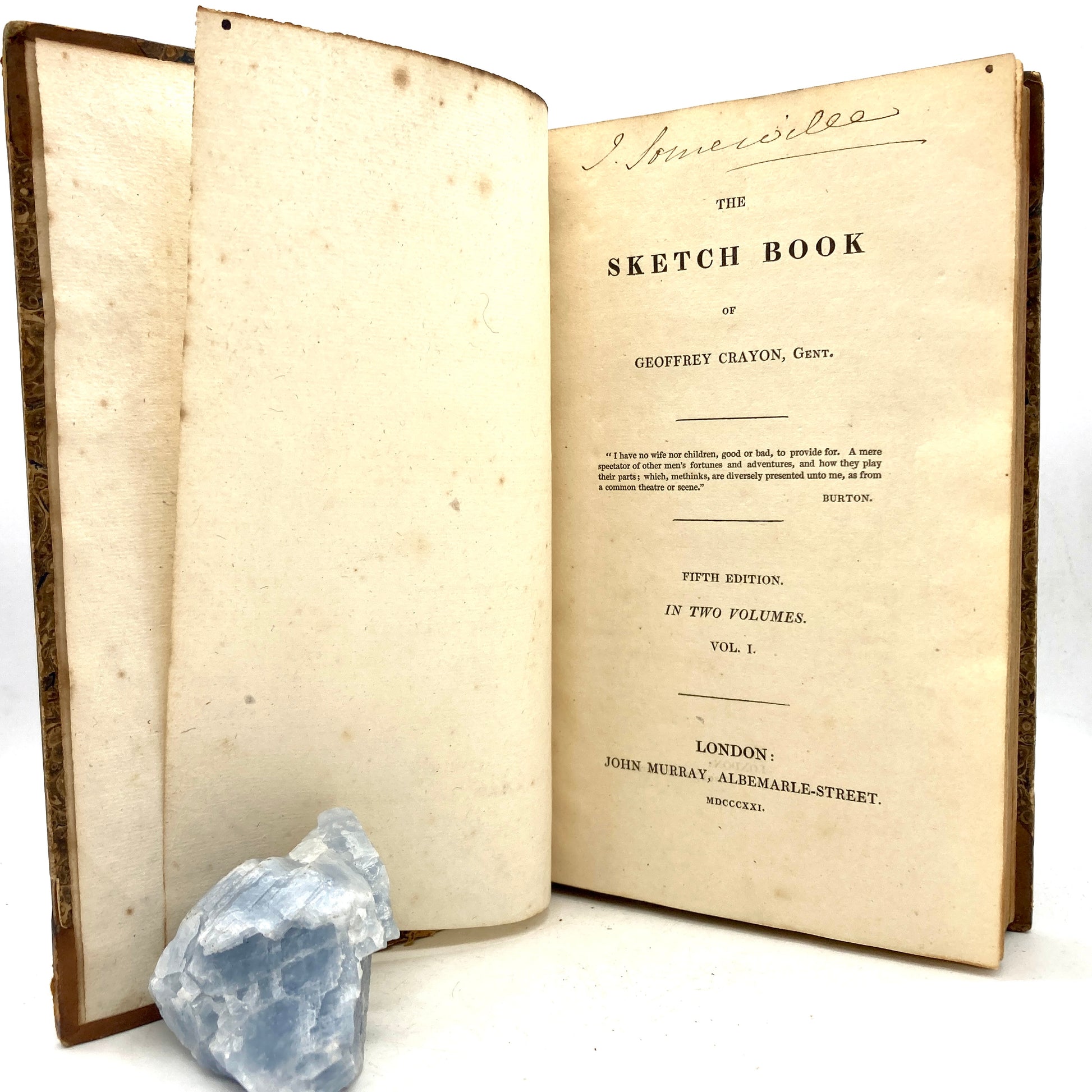 IRVING, Washington "The Sketch Book of Geoffrey Crayon" [John Murray, 1821] 5th Edition - Buzz Bookstore