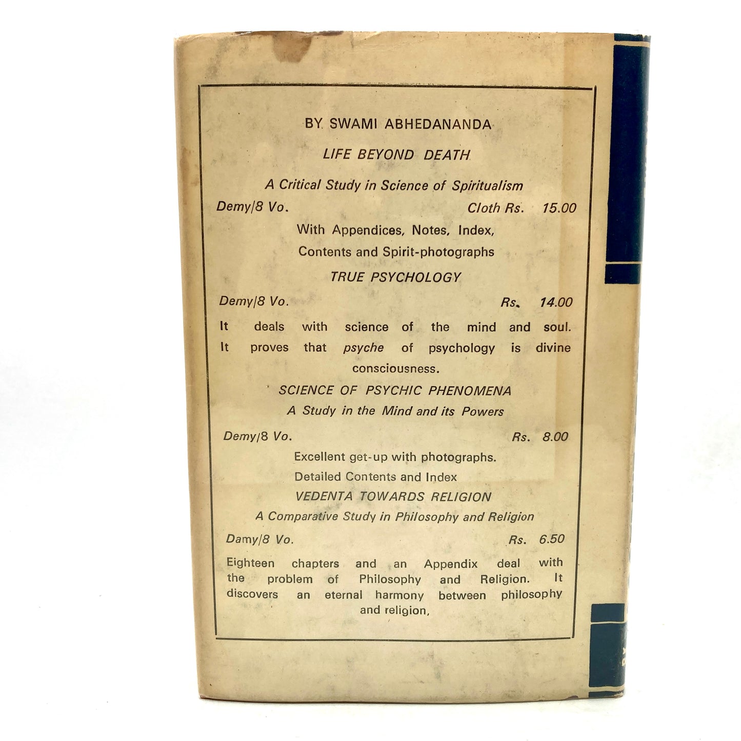 ABHEDANANDA, Swami "Doctrine of Karma" [Ramakrishna Vedanta Math, 1975]