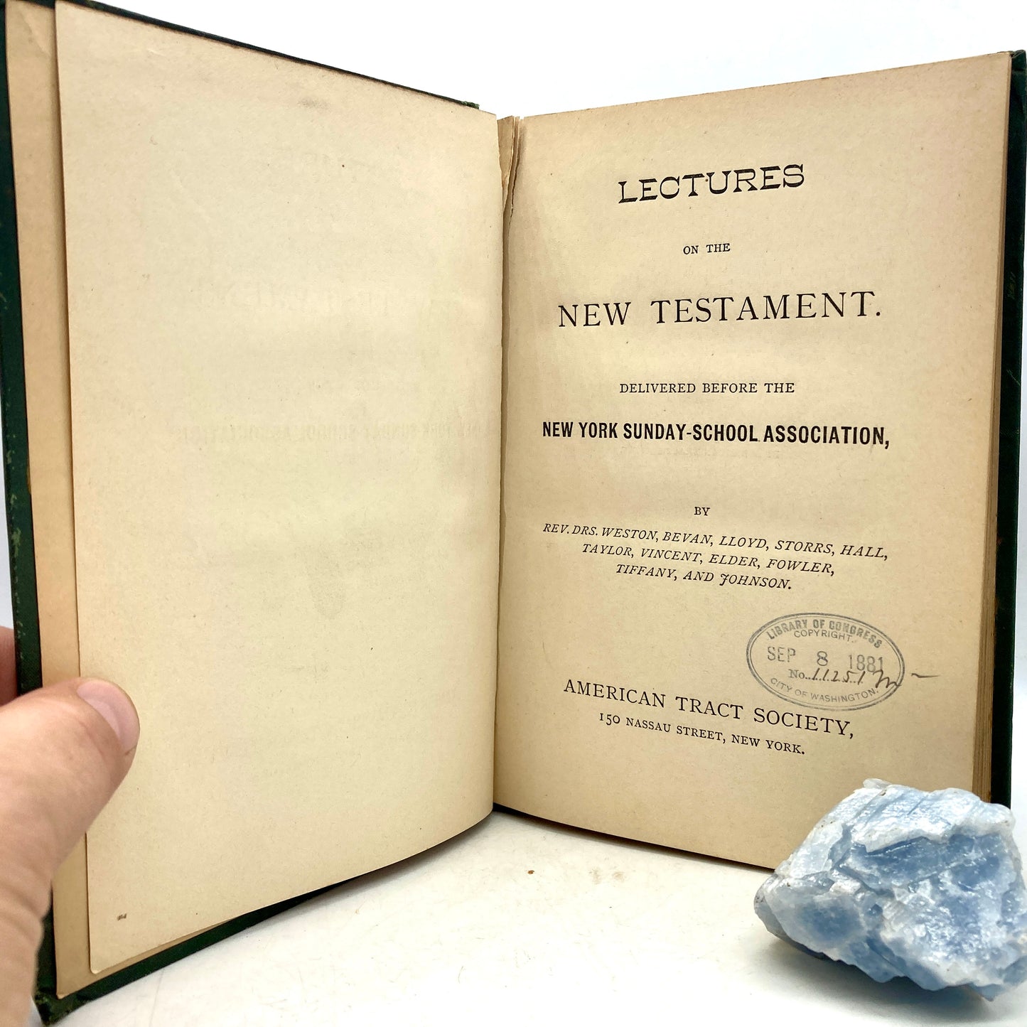 "Lectures on the New Testament" [American Tract Society, 1881]