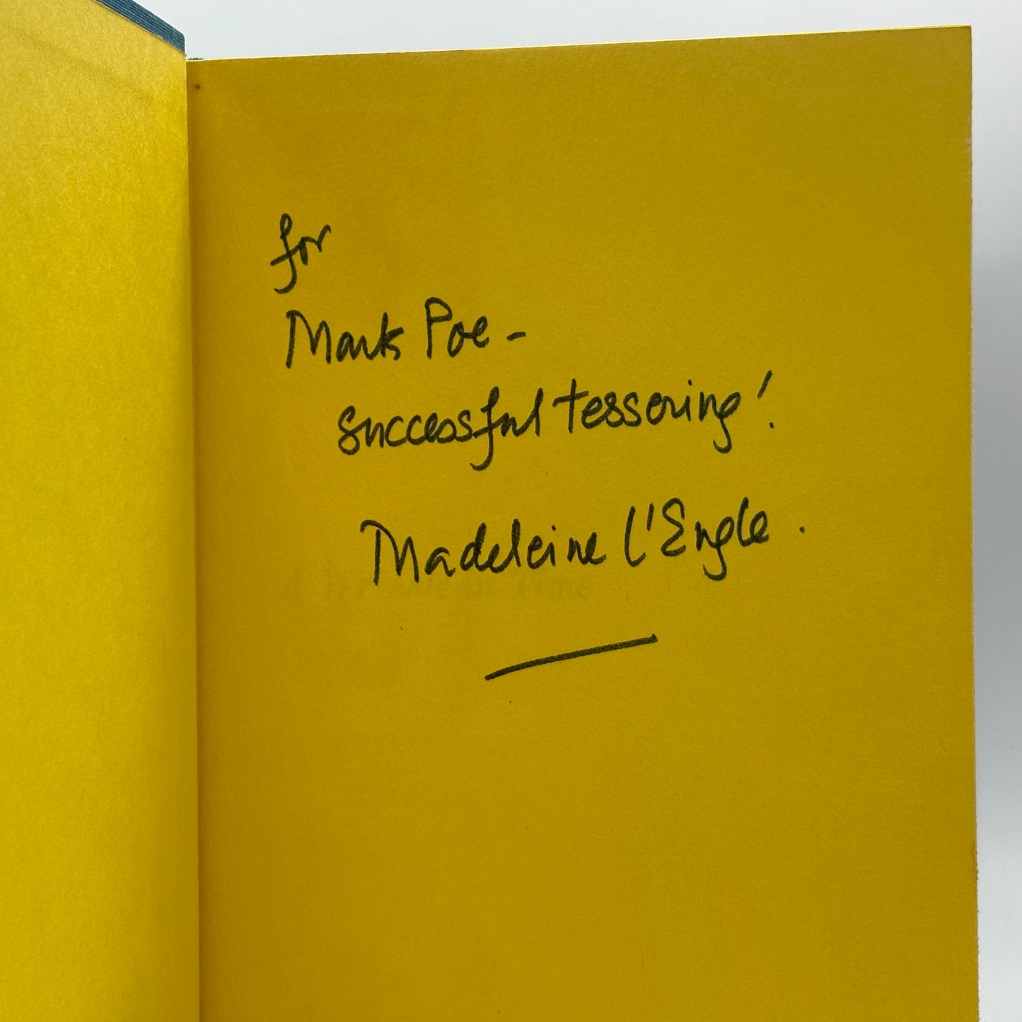 L'ENGLE, Madeleine "A Wrinkle in Time" [Farrar, Straus and Giroux, 1971] Signed