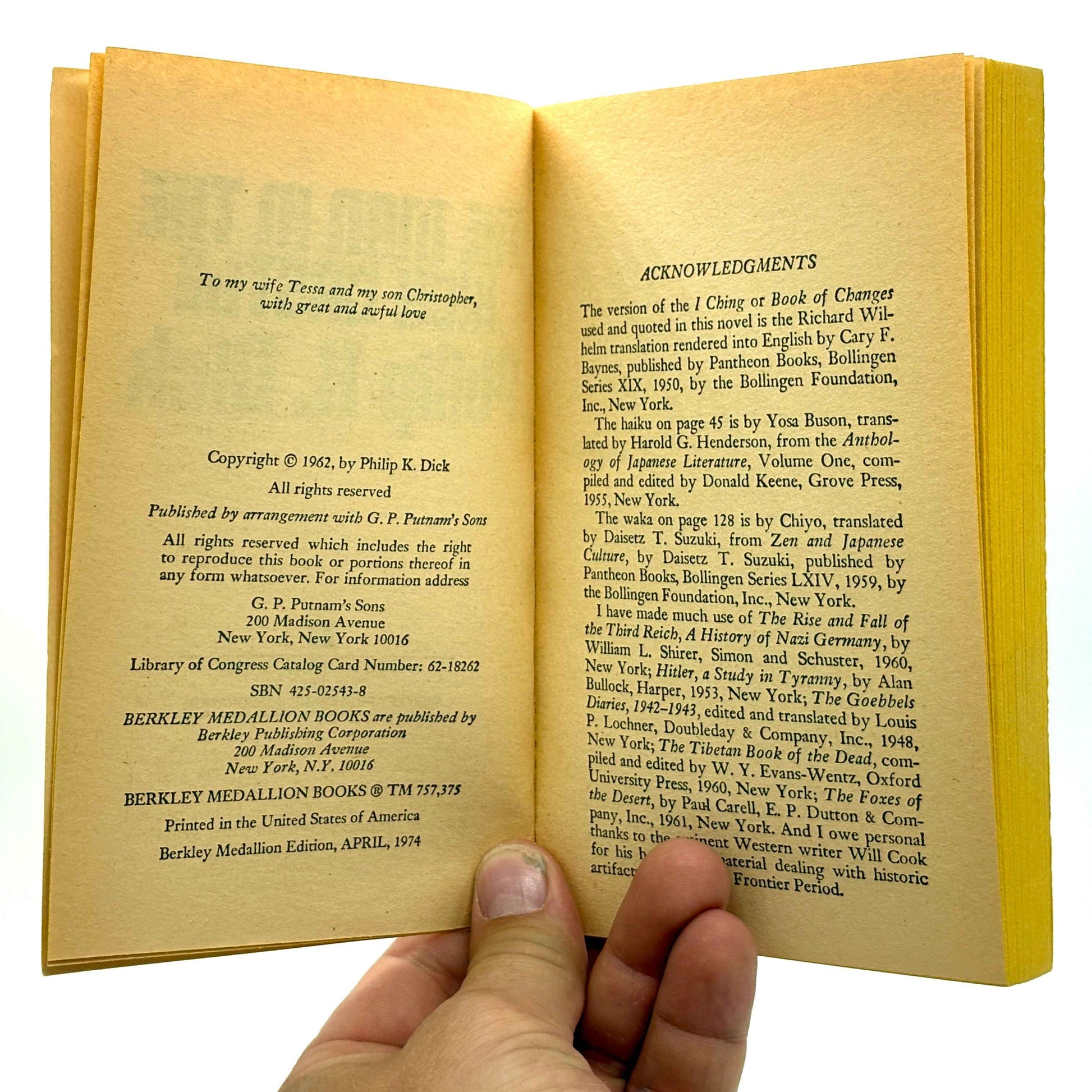 DICK, Philip K. "The Man in the High Castle" [Berkeley Medallion Books, 1974]