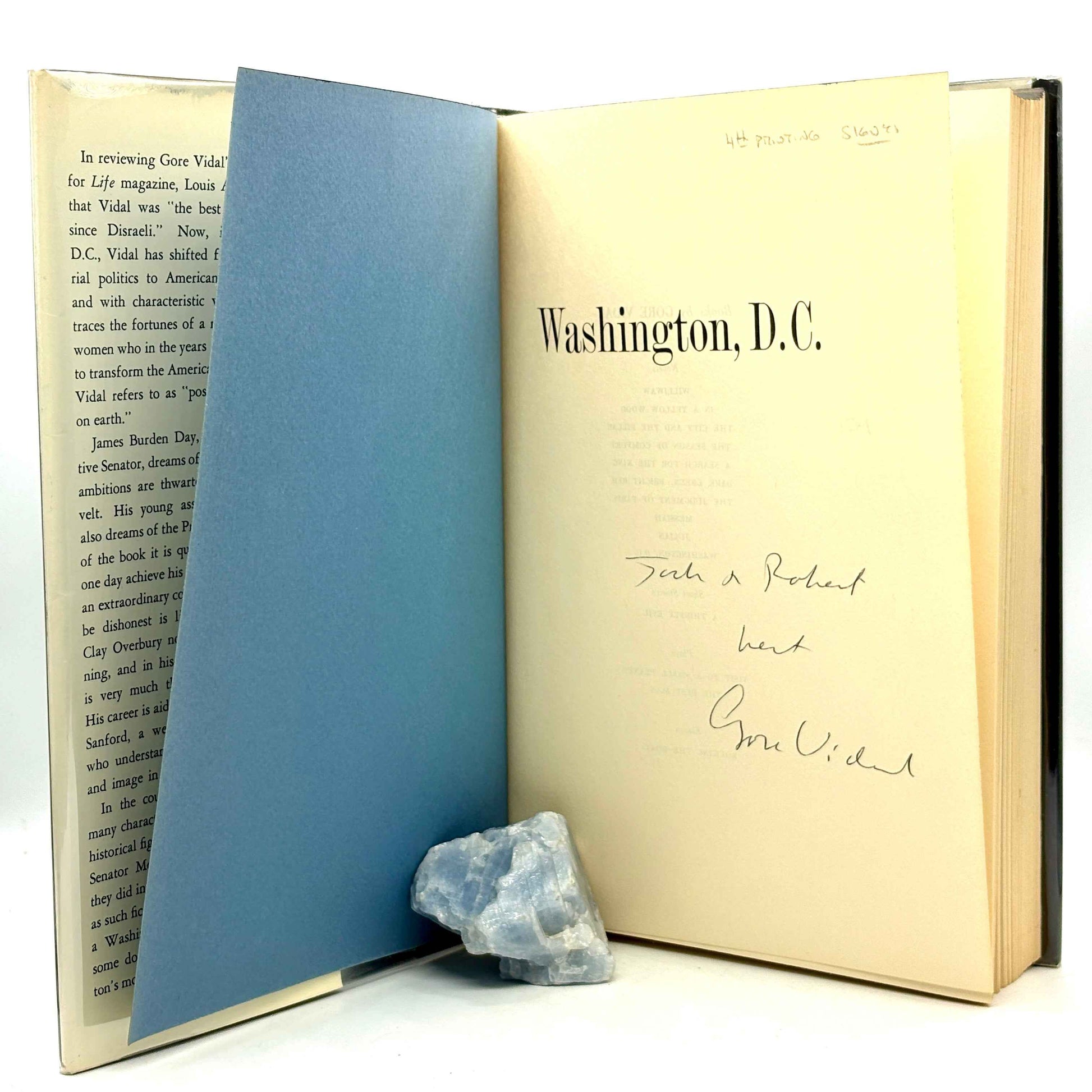 VIDAL, Gore “Washington, D.C.” [Random House, 1967] Signed 4th Printing