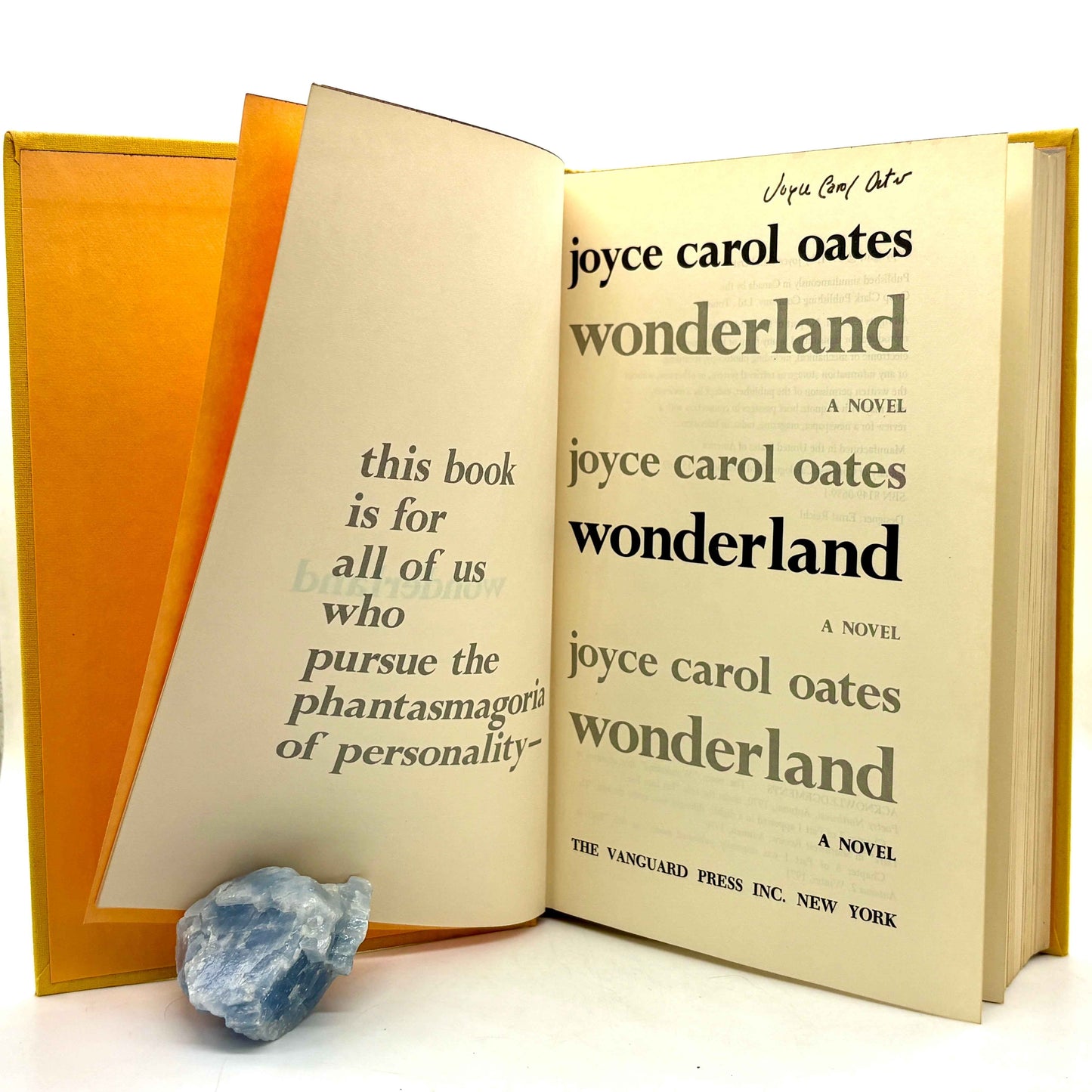 OATES, Joyce Carol "Wonderland" [The Vanguard Press, 1971] Signed 1st Edition