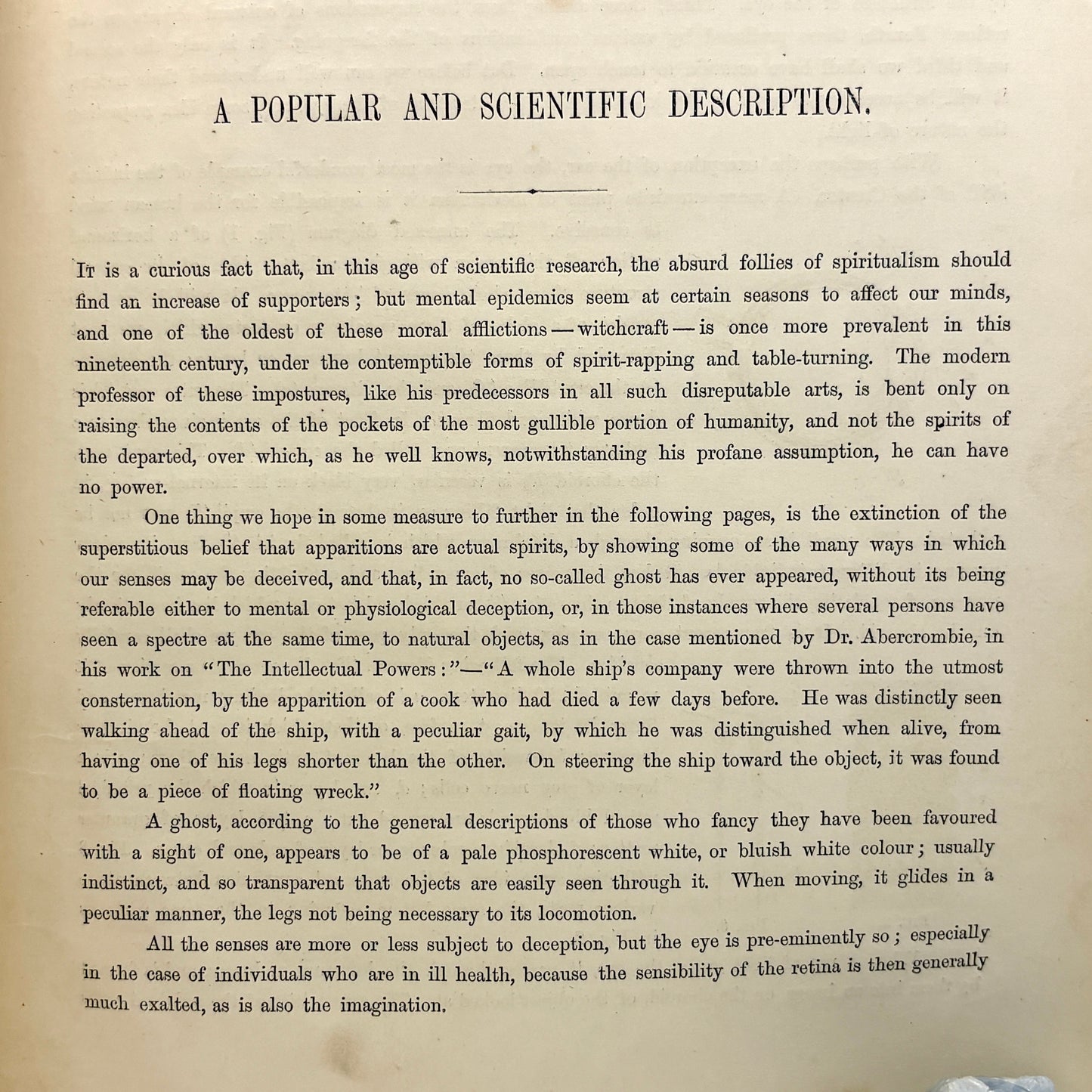 BROWN, J. H. “Spectropia; or, Surprising Spectral Illusions” [1866] Ghosts, Spiritualism