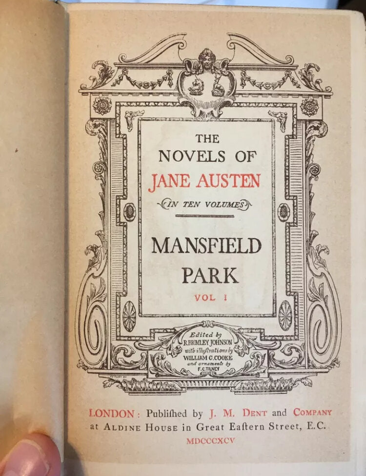 AUSTEN, Jane "Mansfield Park" [J.M. Dent, 1895] - Buzz Bookstore